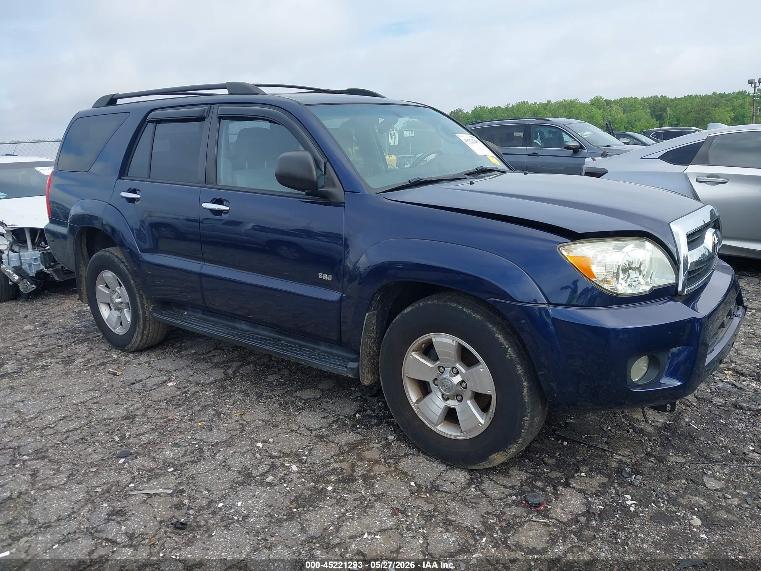 2007 Toyota 4runner Sr5 V6 Dark Blue vin: JTEZU14R678079059