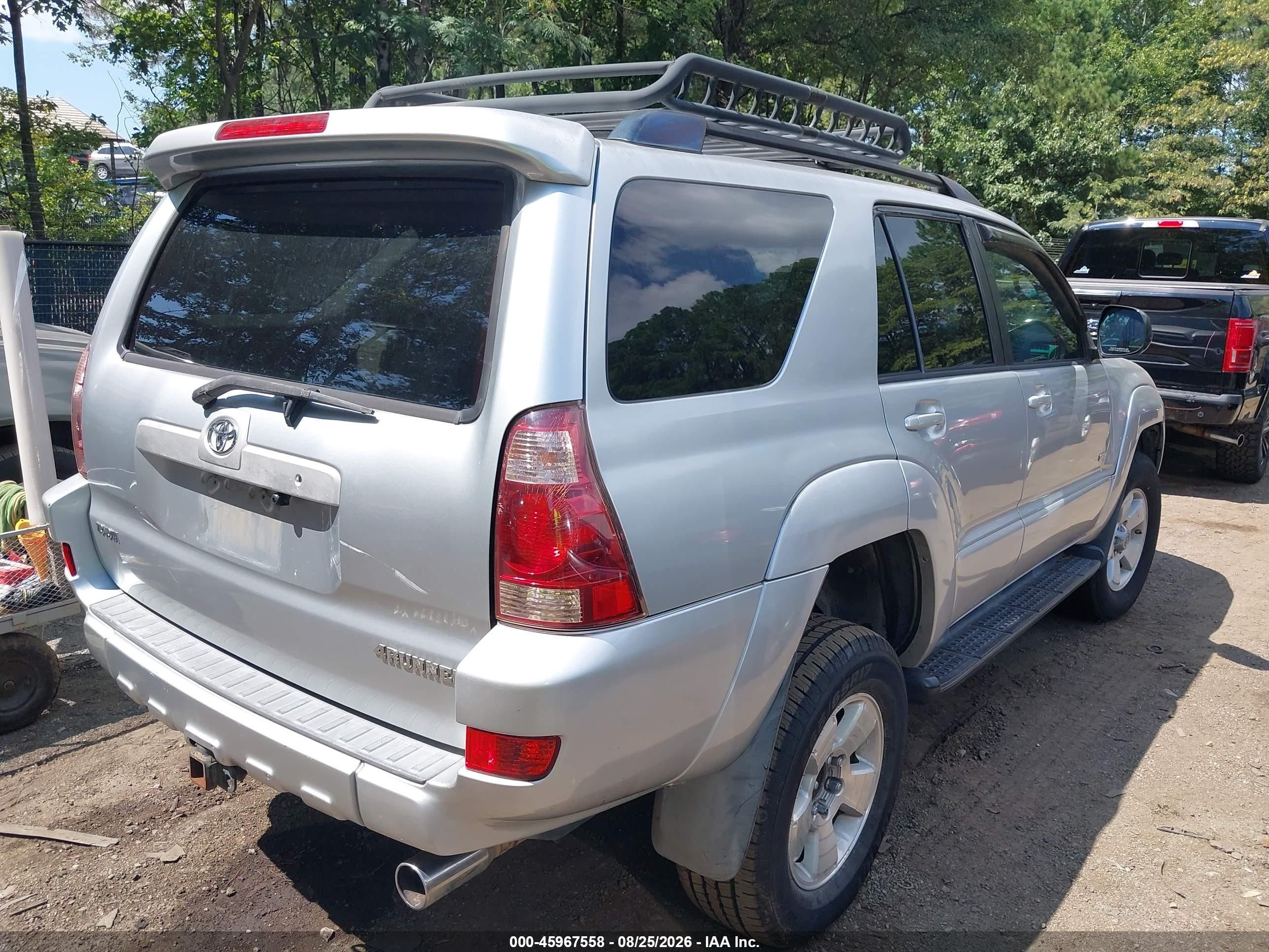 2004 Toyota 4runner Sr5 V6 Silver vin: JTEZU14R748014426
