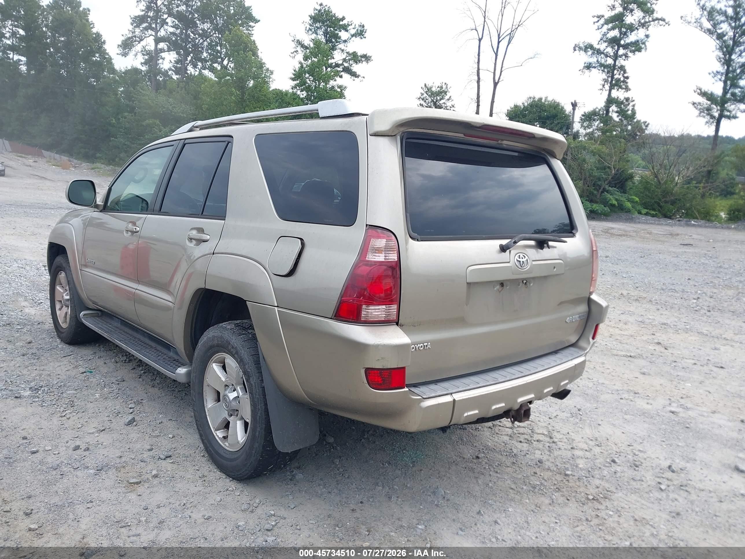2004 Toyota 4runner Limited V6 Золотой vin: JTEZU17R048009435