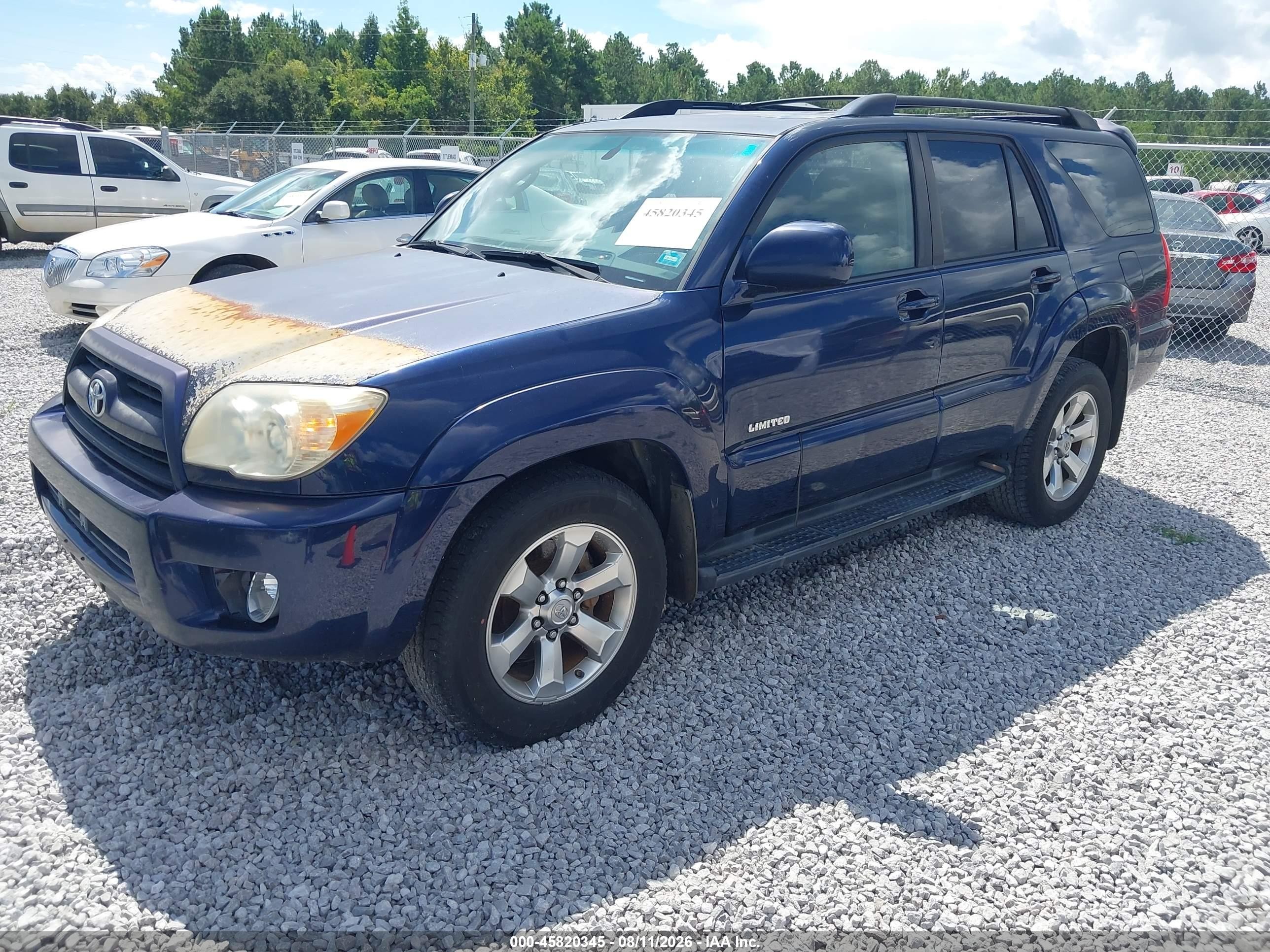 2007 Toyota 4runner Limited Blue vin: JTEZU17R078075150