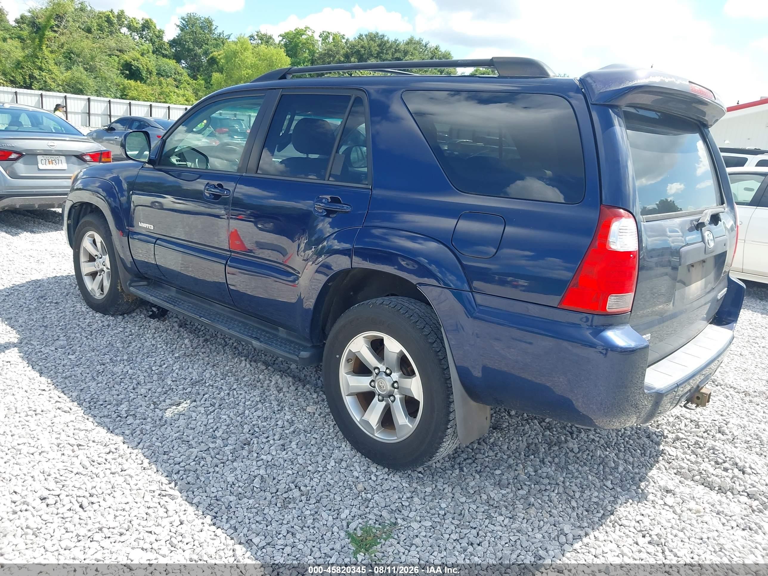 2007 Toyota 4runner Limited Blue vin: JTEZU17R078075150