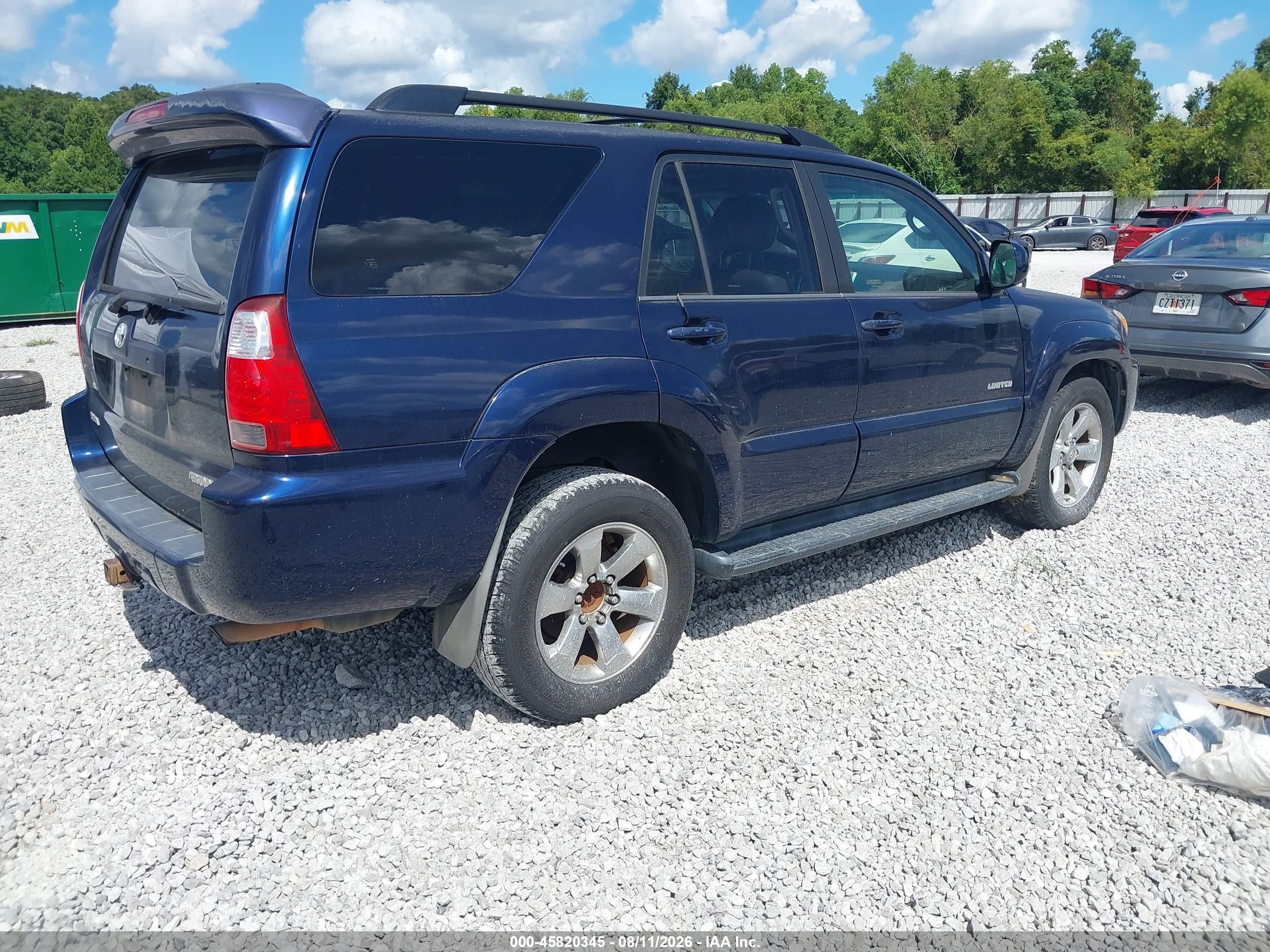 2007 Toyota 4runner Limited Blue vin: JTEZU17R078075150