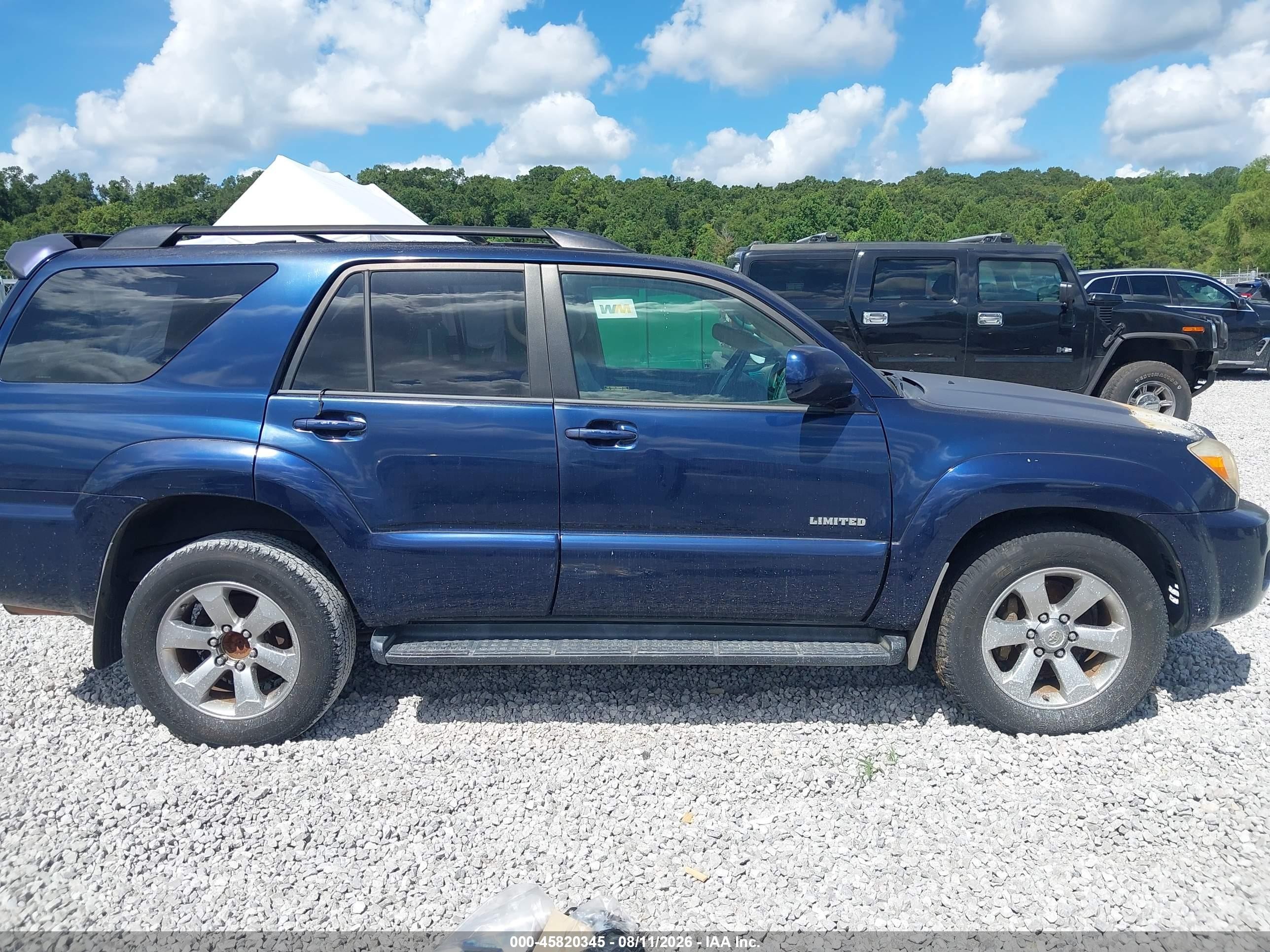 2007 Toyota 4runner Limited Blue vin: JTEZU17R078075150