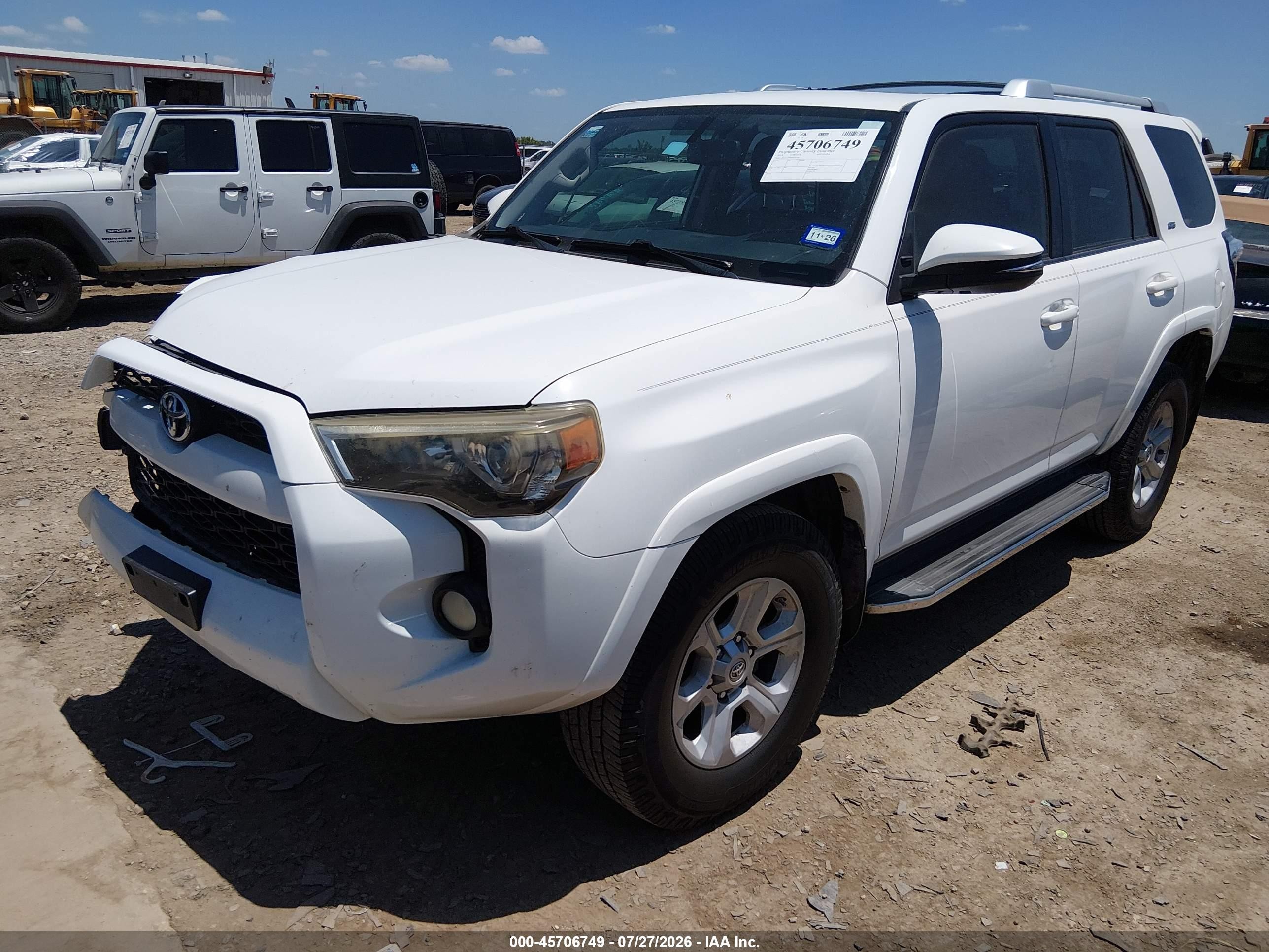 2014 Toyota 4runner Sr5 Premium White vin: JTEZU5JR0E5079746
