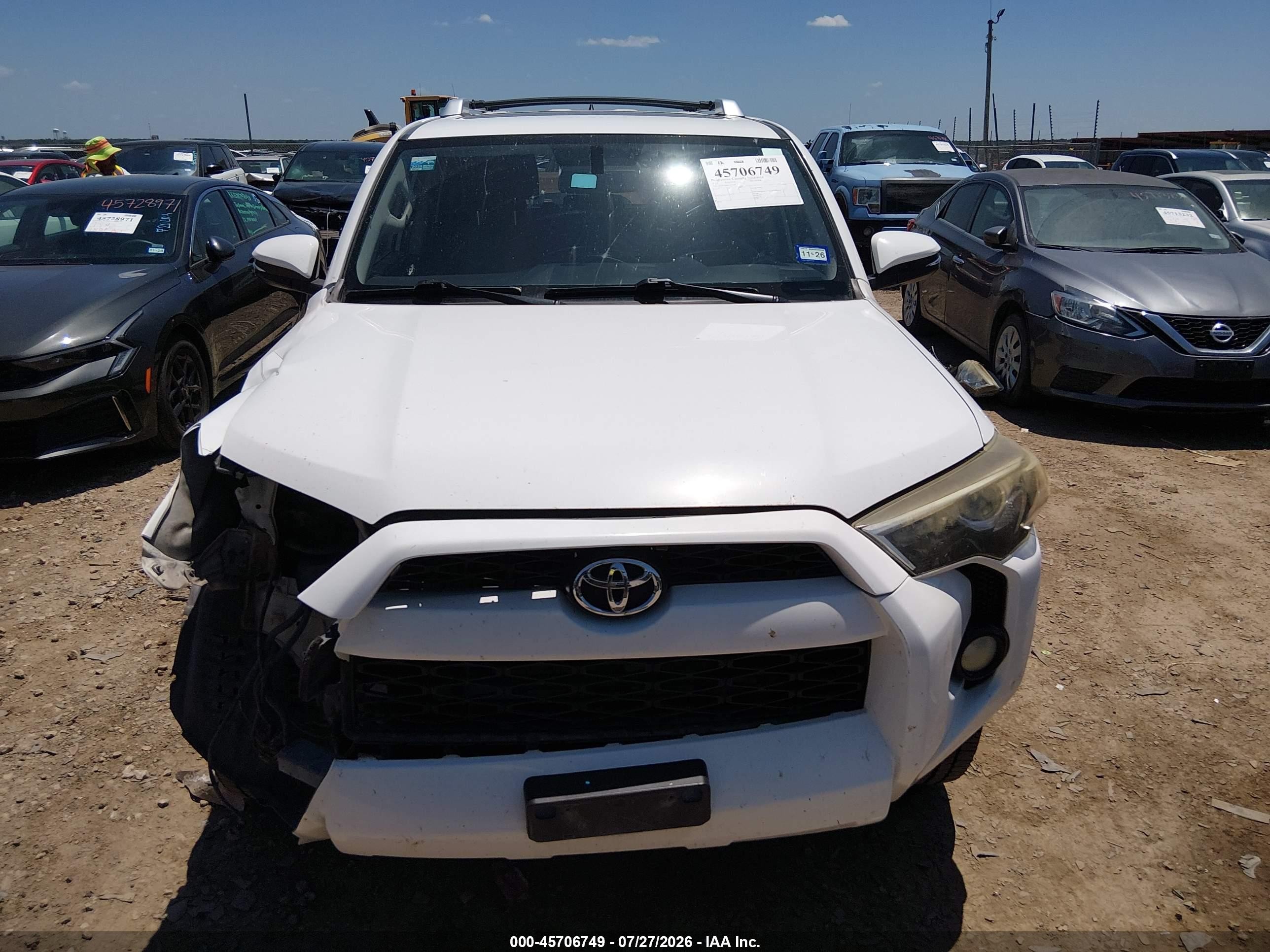 2014 Toyota 4runner Sr5 Premium White vin: JTEZU5JR0E5079746