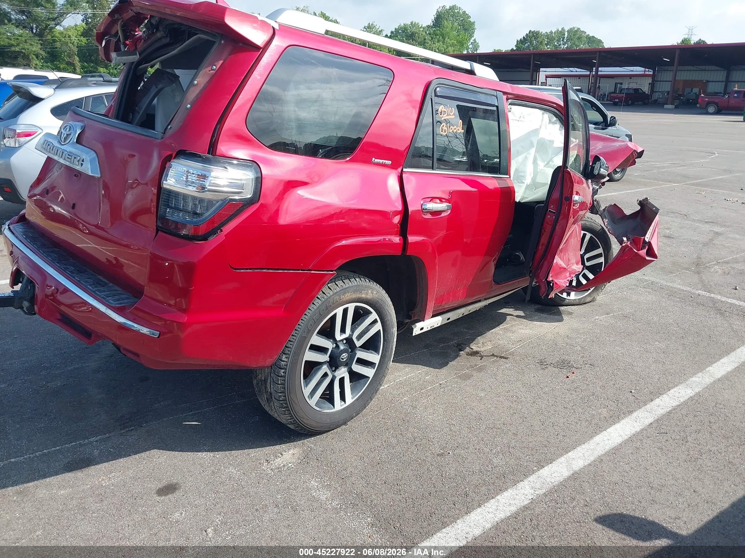 2015 Toyota 4runner Limited Red vin: JTEZU5JR1F5102050