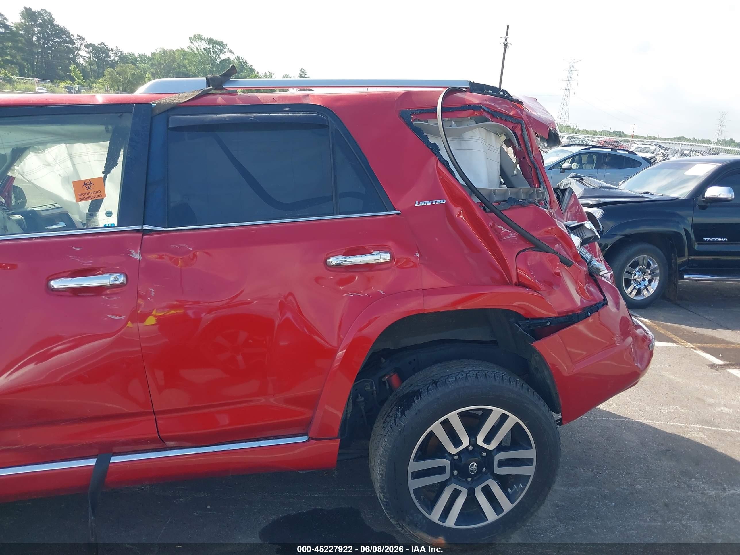 2015 Toyota 4runner Limited Red vin: JTEZU5JR1F5102050