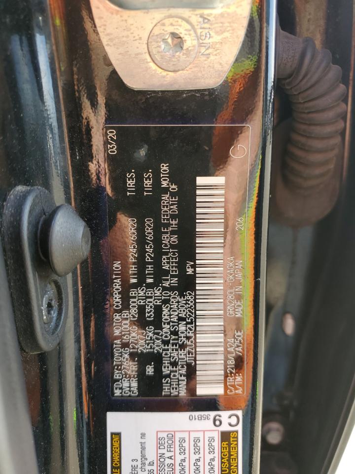 2020 Toyota 4runner Sr5 Black vin: JTEZU5JR2L5223682