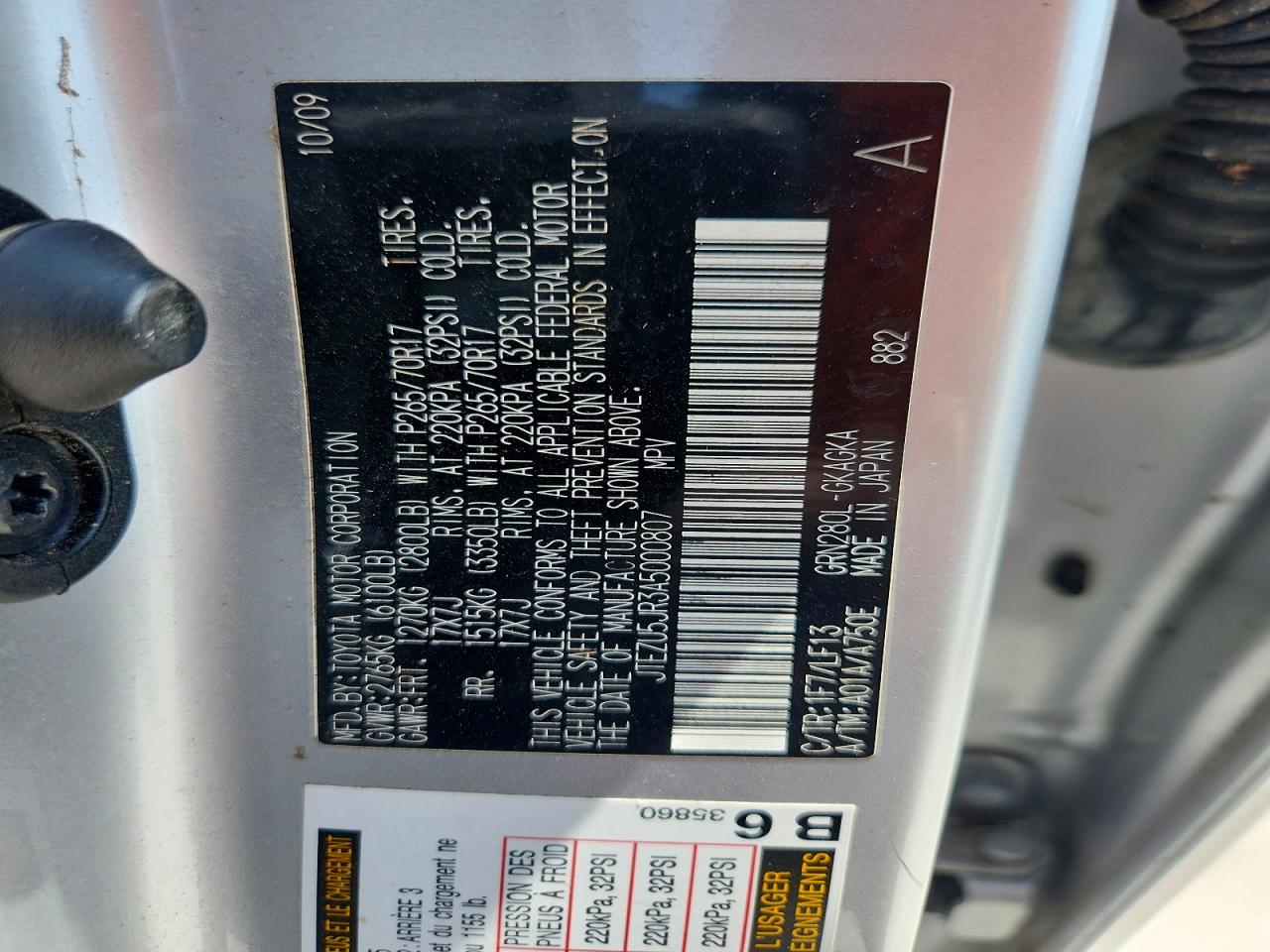 2010 Toyota 4runner Sr5 Silver vin: JTEZU5JR3A5000807