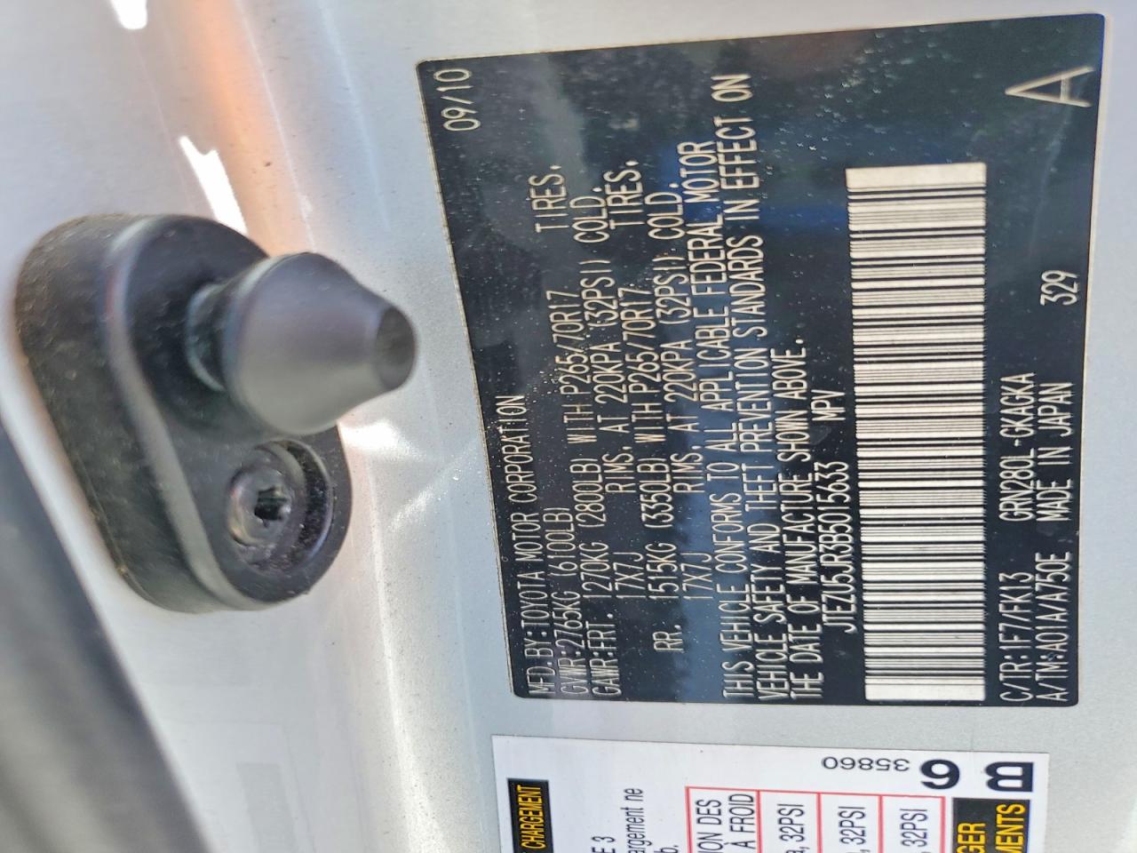 2011 Toyota 4runner Sr5 Silver vin: JTEZU5JR3B5015633