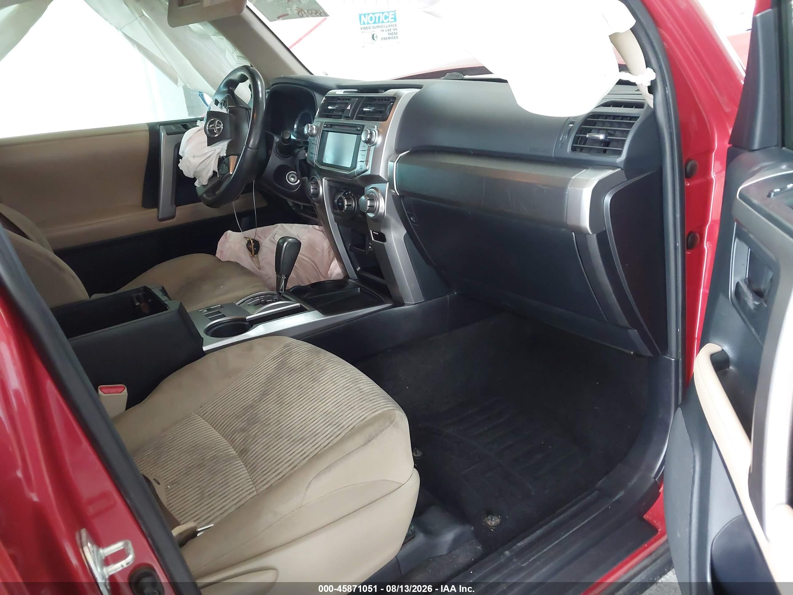 2015 Toyota 4runner Sr5 Red vin: JTEZU5JR3F5097580