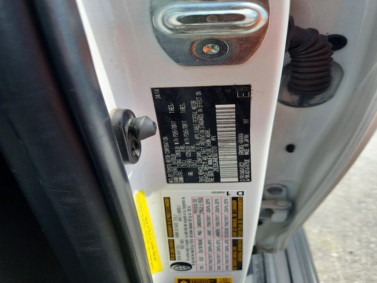 2014 Toyota 4runner Sr5 Premium Белый vin: JTEZU5JR4E5077210