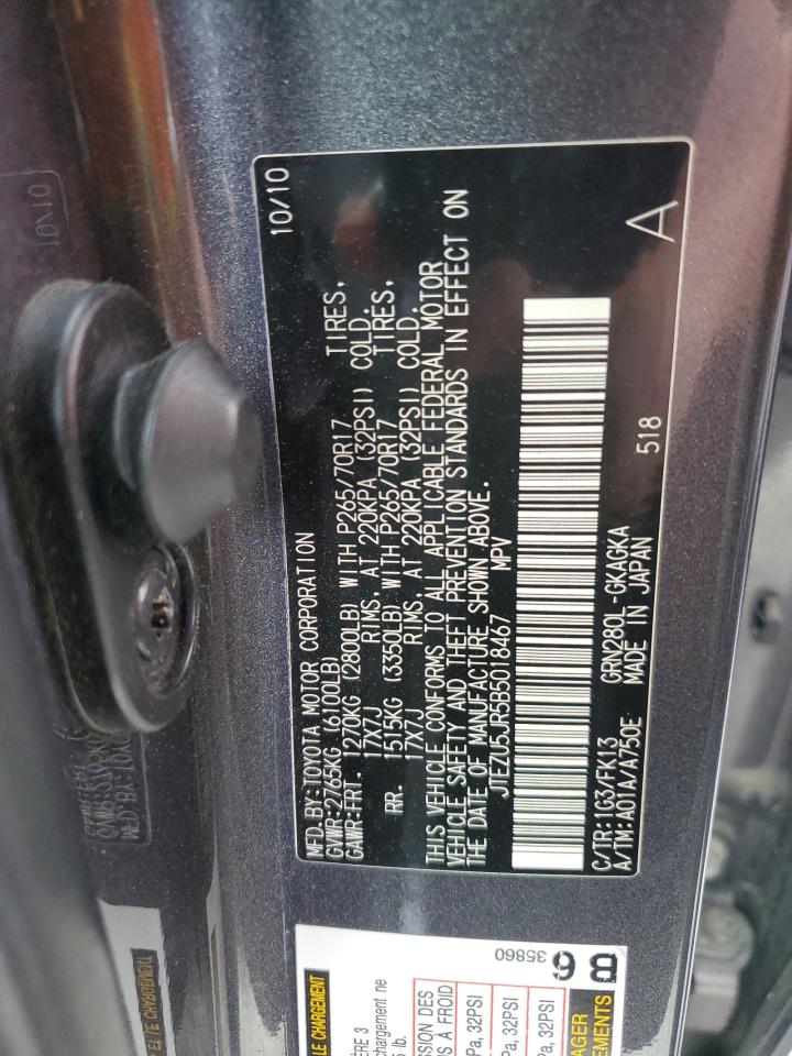 2011 Toyota 4runner Sr5 Gray vin: JTEZU5JR5B5018467