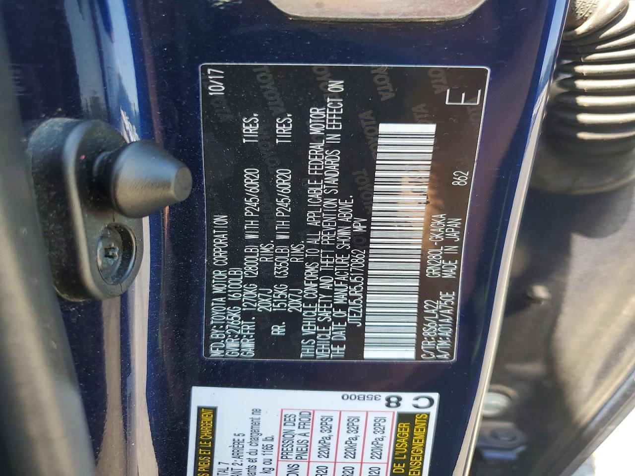 2018 Toyota 4runner Limited Blue vin: JTEZU5JR5J5170862
