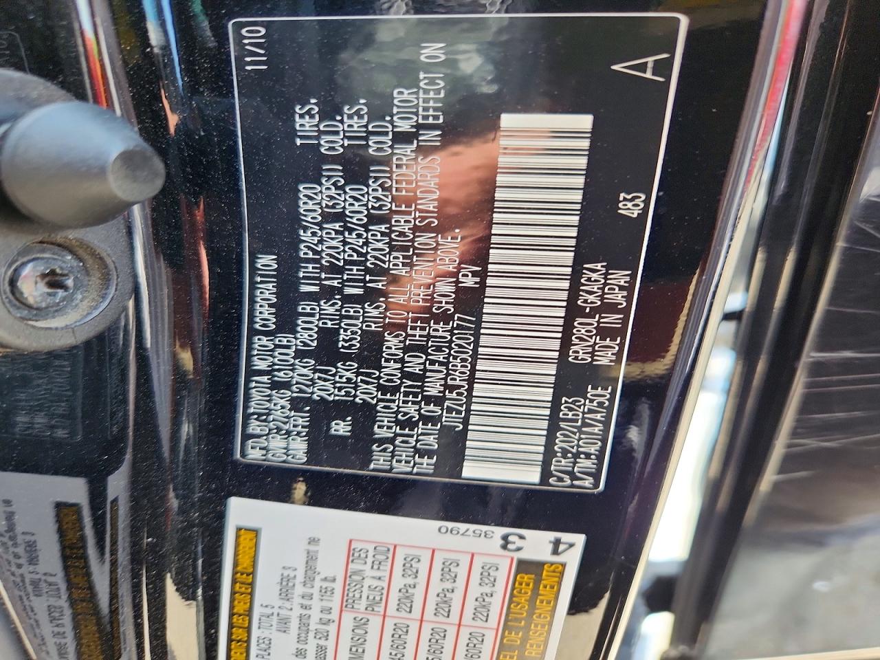 2011 Toyota 4runner Limited Black vin: JTEZU5JR6B5020177