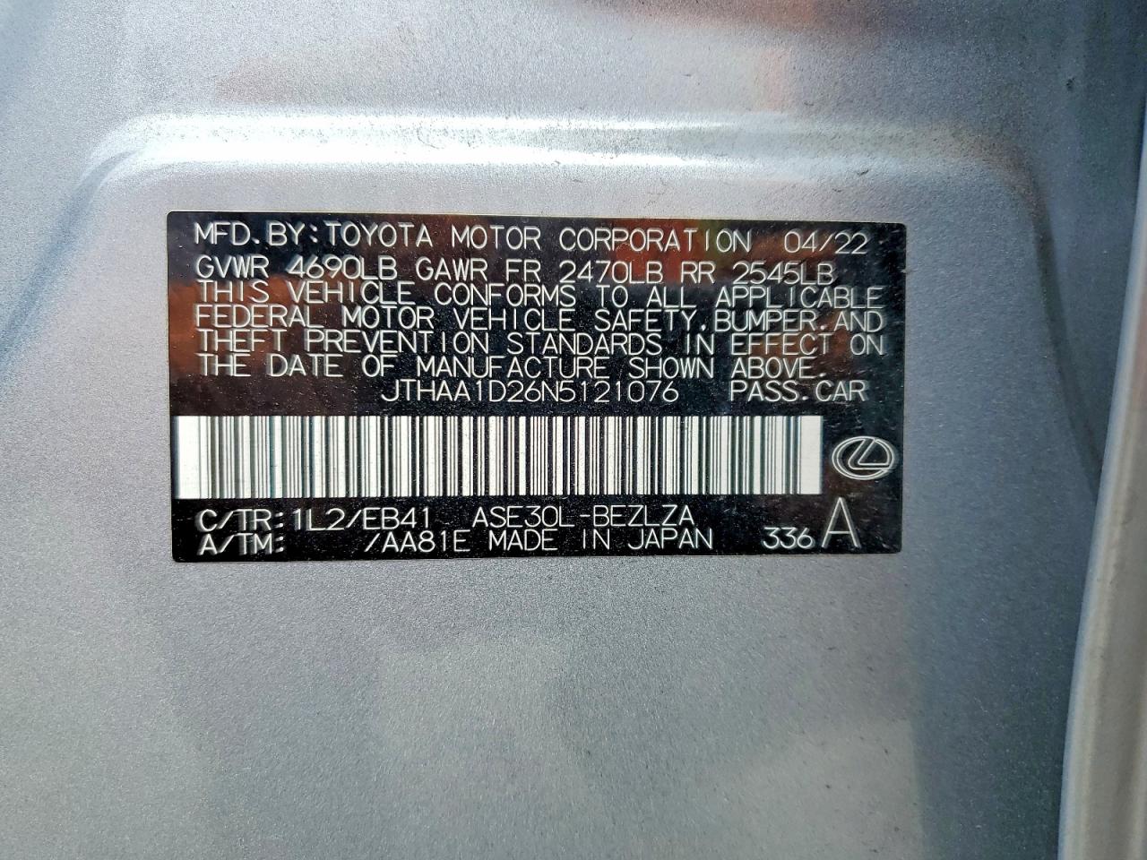 2022 Lexus Is 300 Silver vin: JTHAA1D26N5121076