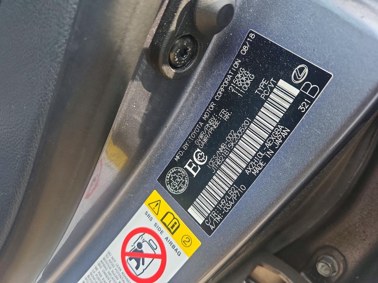 2019 Lexus Es 300h Charcoal vin: JTHB21B15K2005201