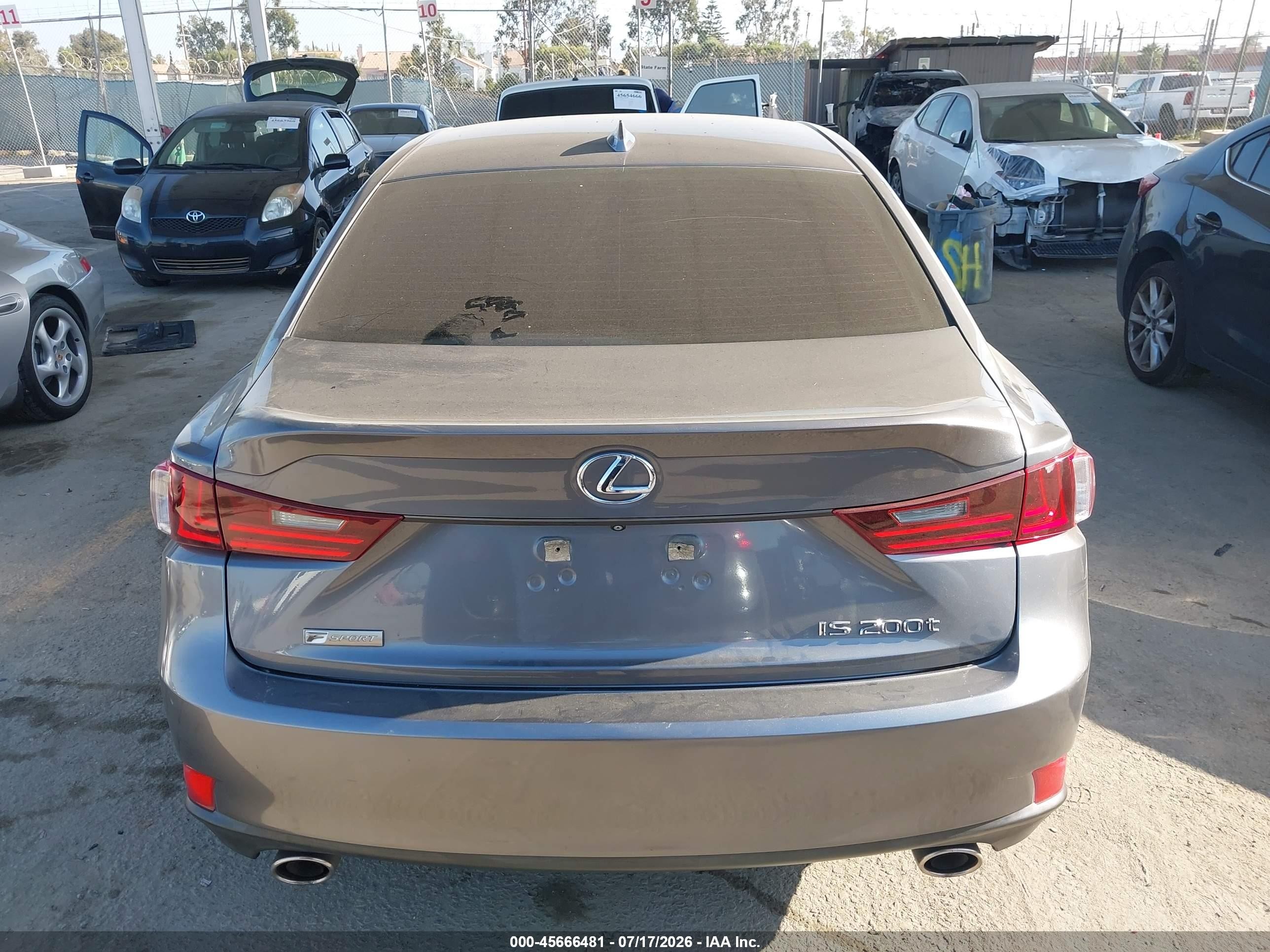 2016 Lexus Is 200t   Серый vin: JTHBA1D20G5029629