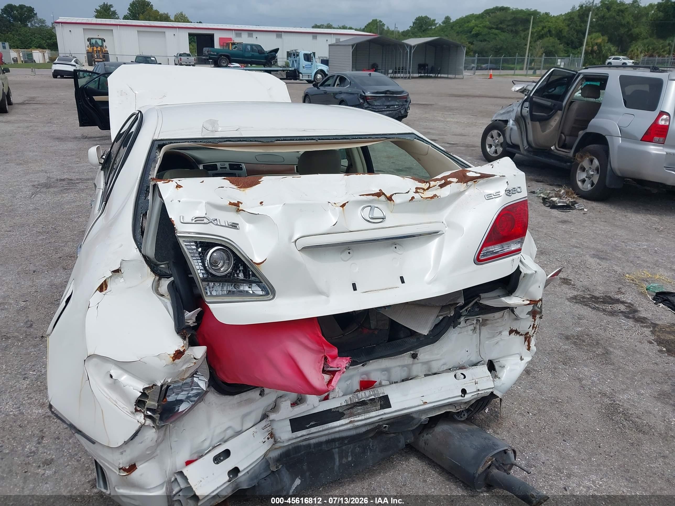 2005 Lexus Es 330   White vin: JTHBA30G055074791