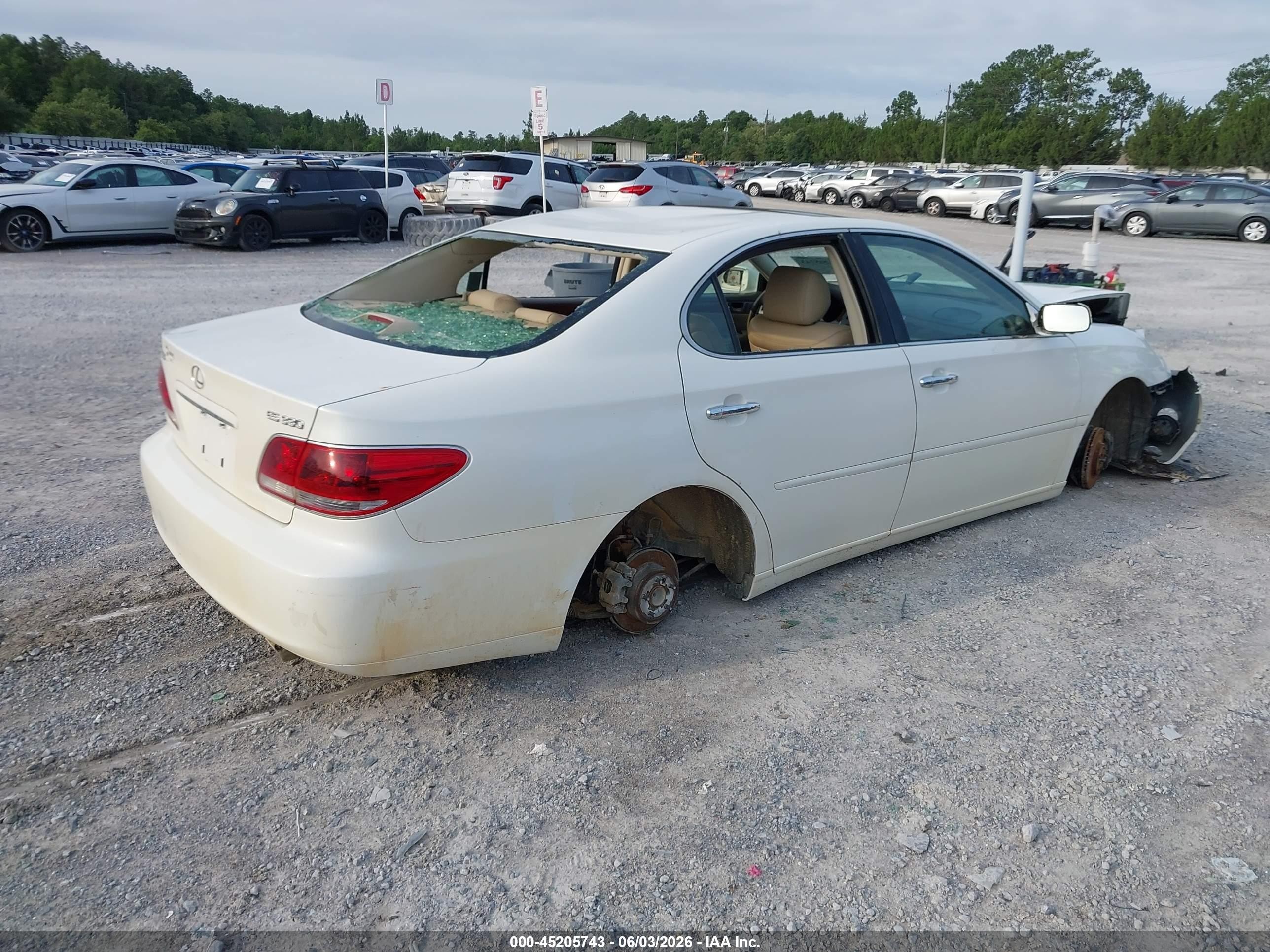 2005 Lexus Es 330   White vin: JTHBA30G055083135