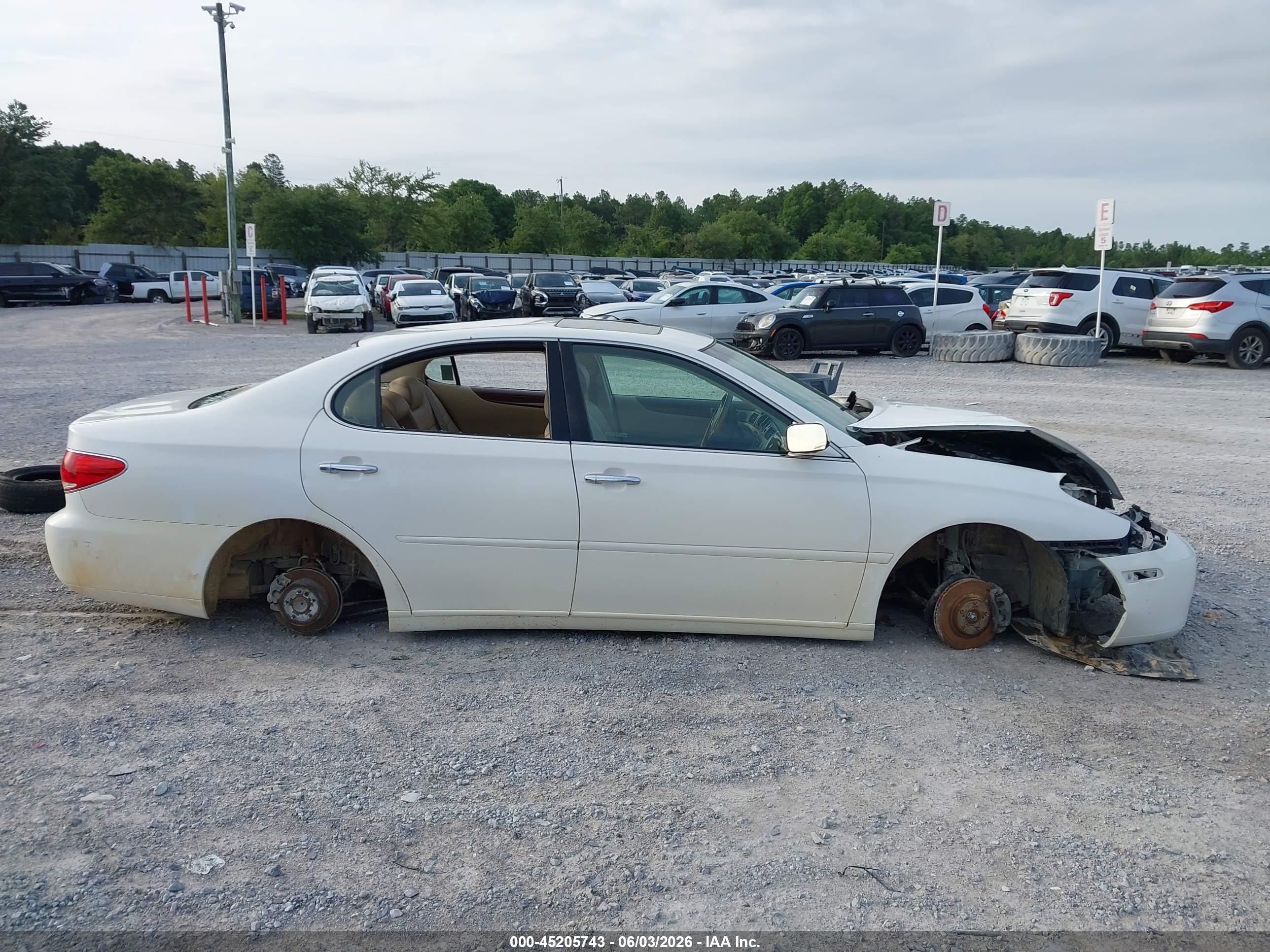 2005 Lexus Es 330   White vin: JTHBA30G055083135