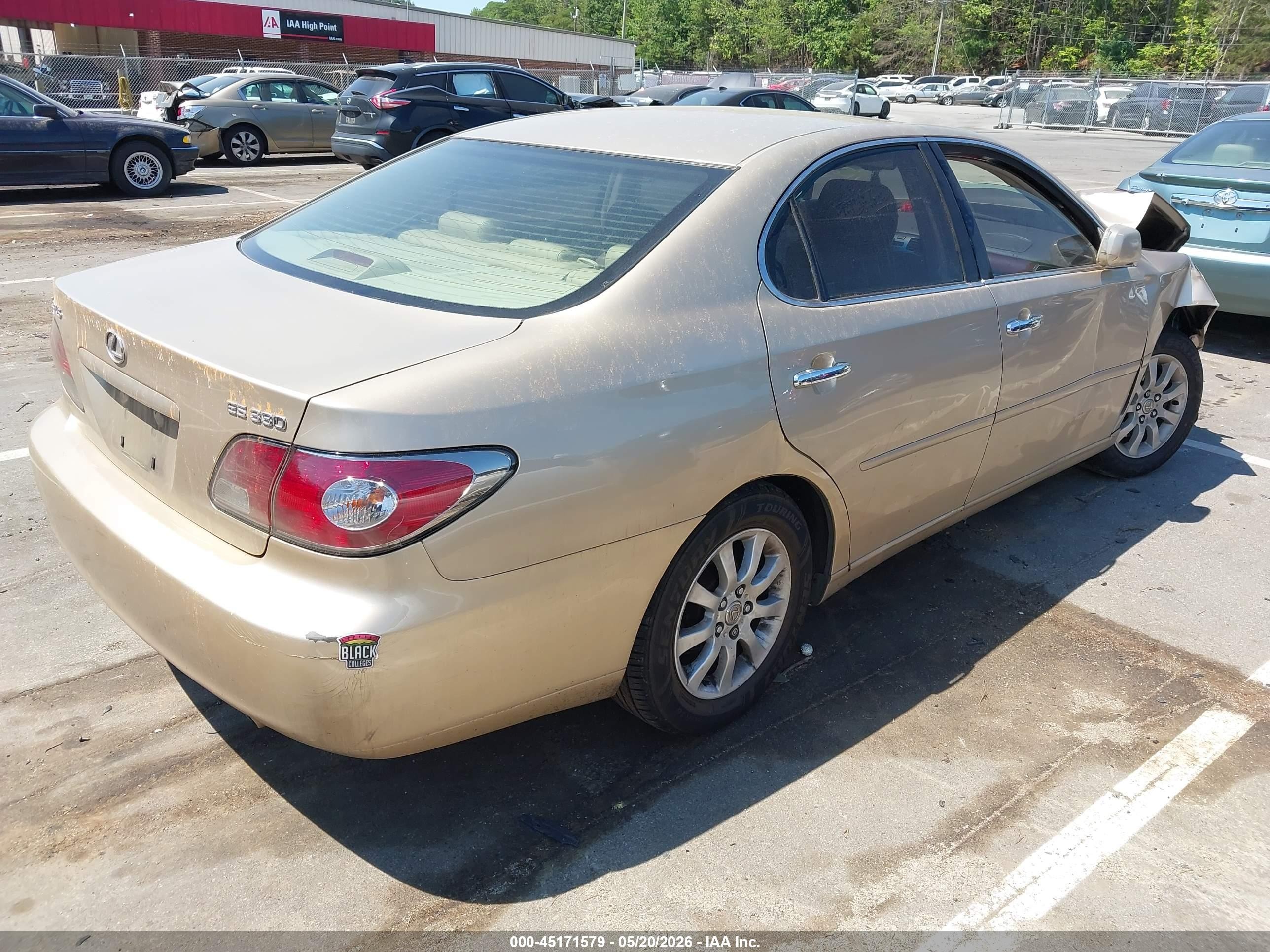 2004 Lexus Es 330   Золотой vin: JTHBA30G245048854