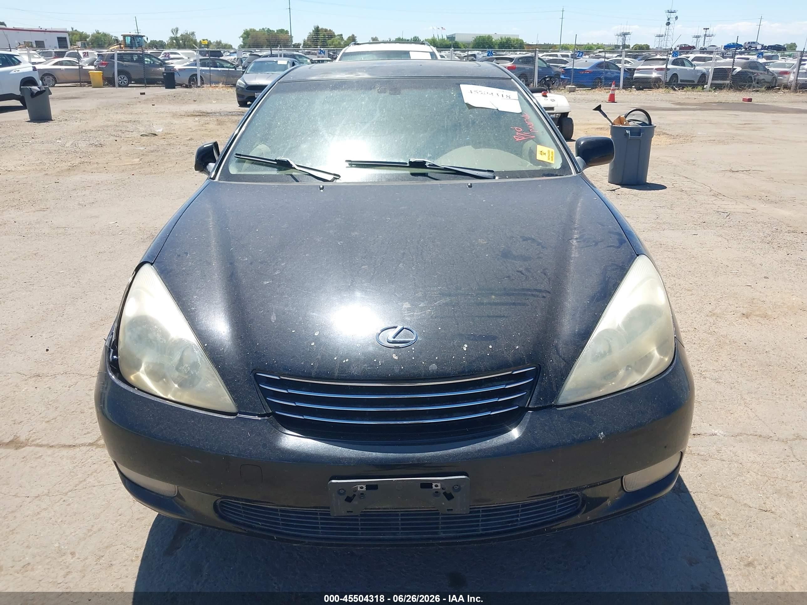 2004 Lexus Es 330   Black vin: JTHBA30G345007990