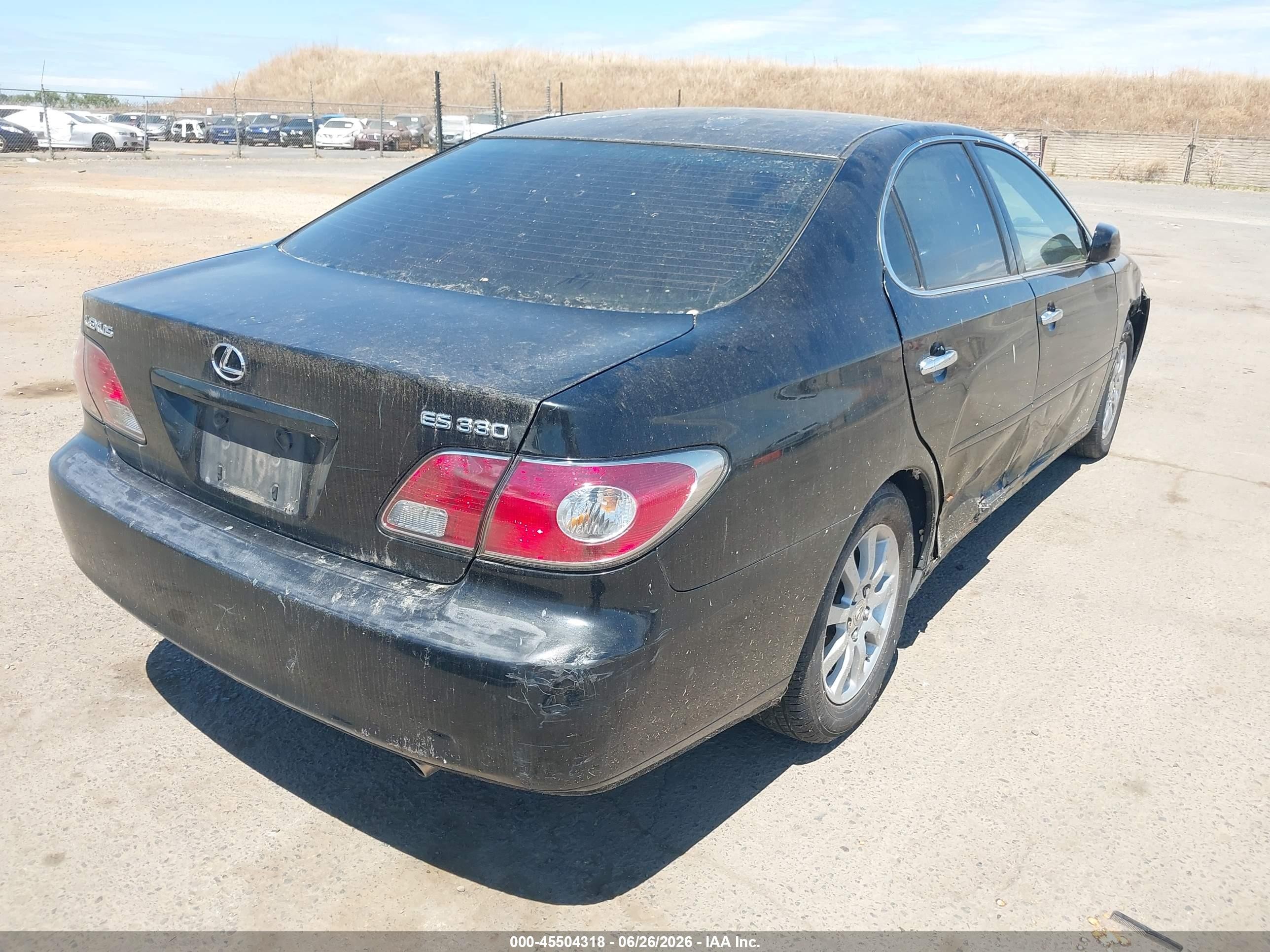 2004 Lexus Es 330   Black vin: JTHBA30G345007990