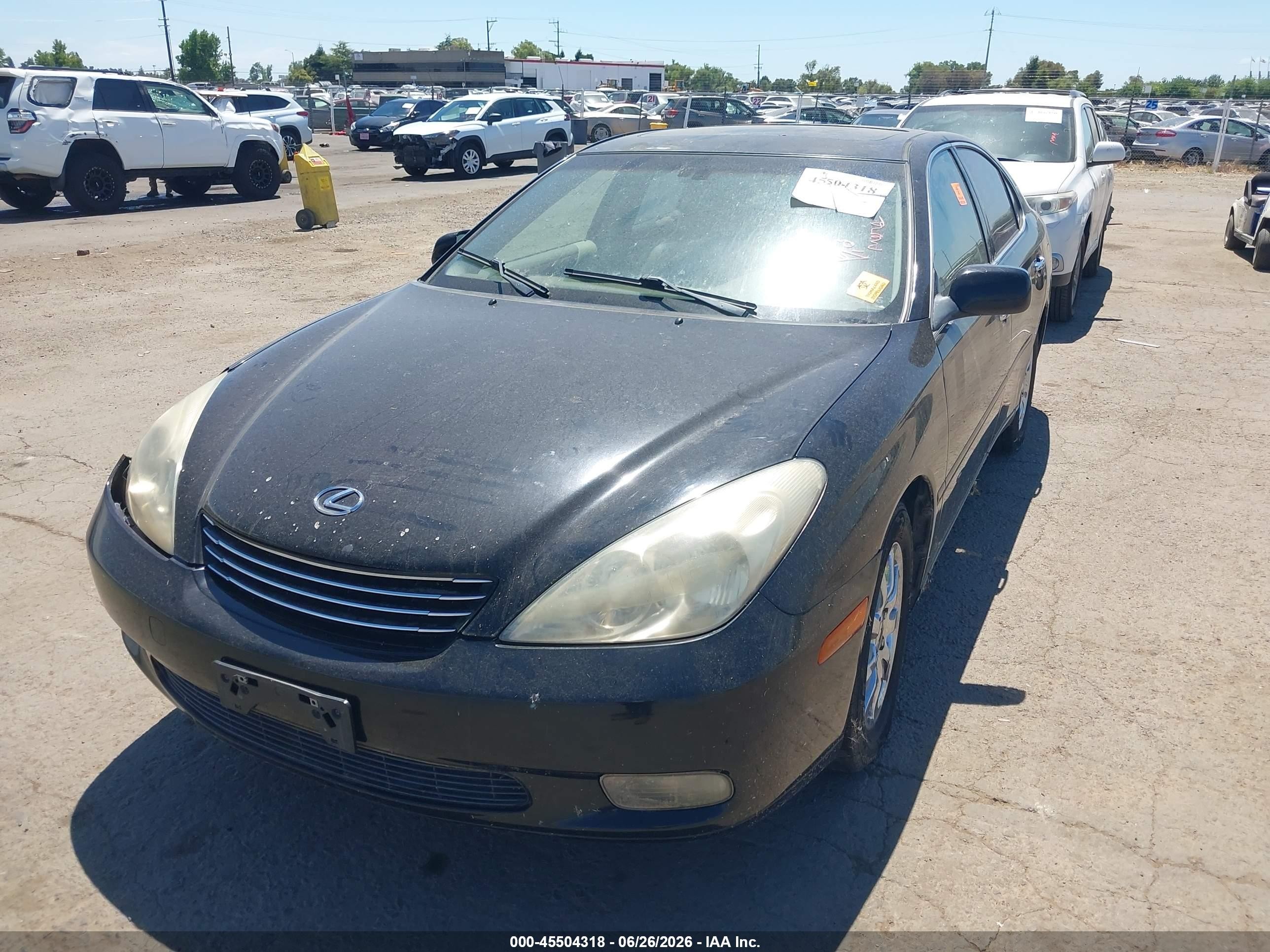 2004 Lexus Es 330   Black vin: JTHBA30G345007990