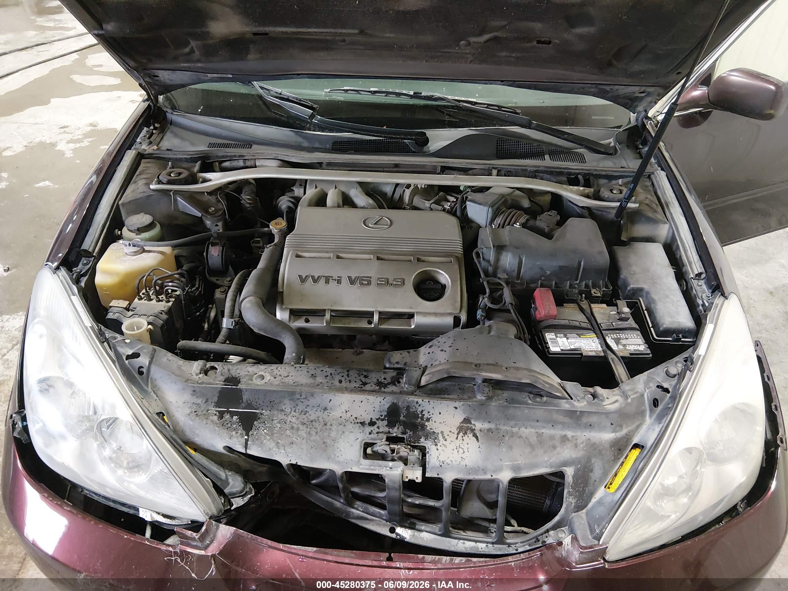 2004 Lexus Es 330 Темно-бордовый vin: JTHBA30G345019654