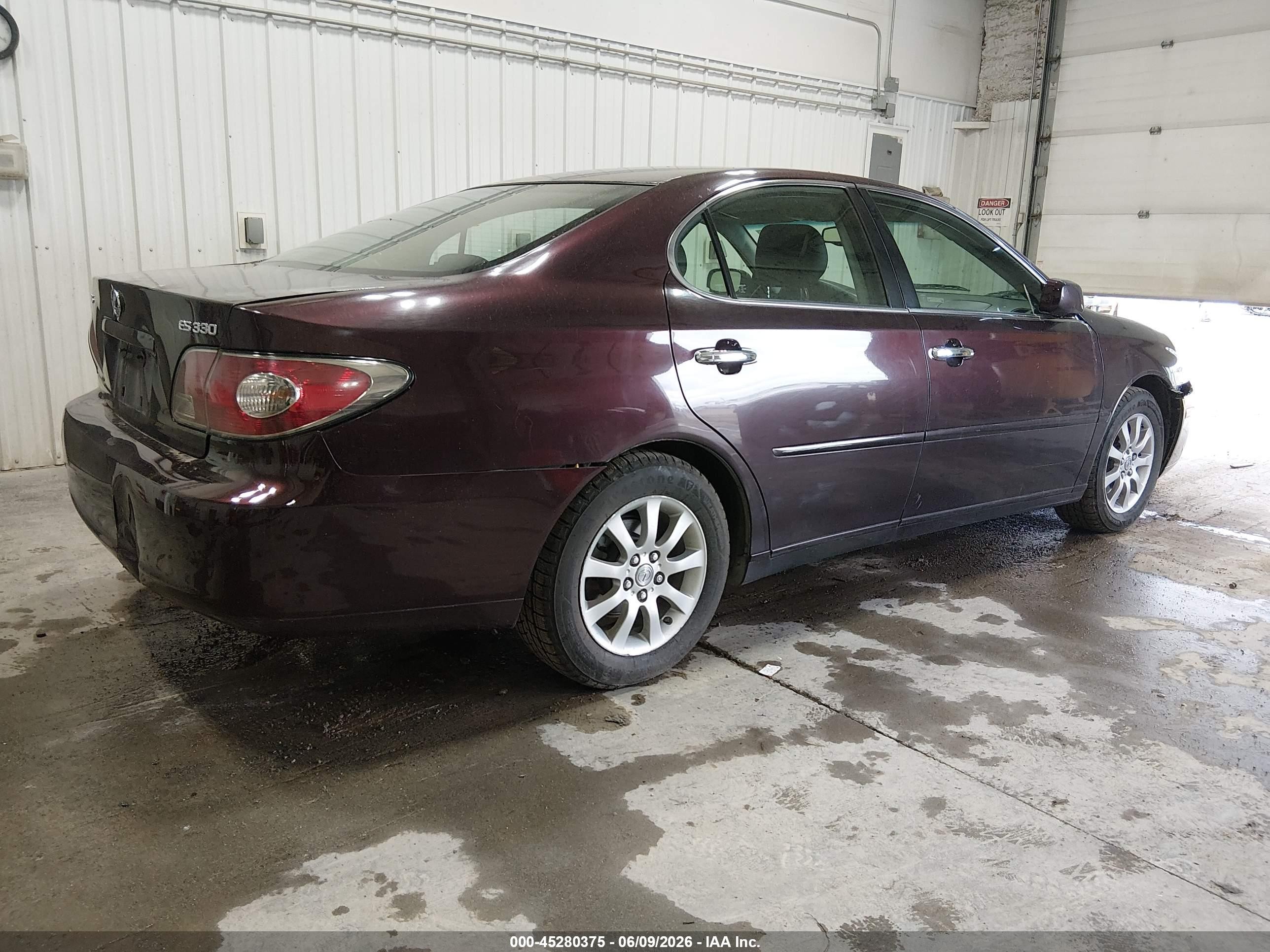 2004 Lexus Es 330 Темно-бордовый vin: JTHBA30G345019654