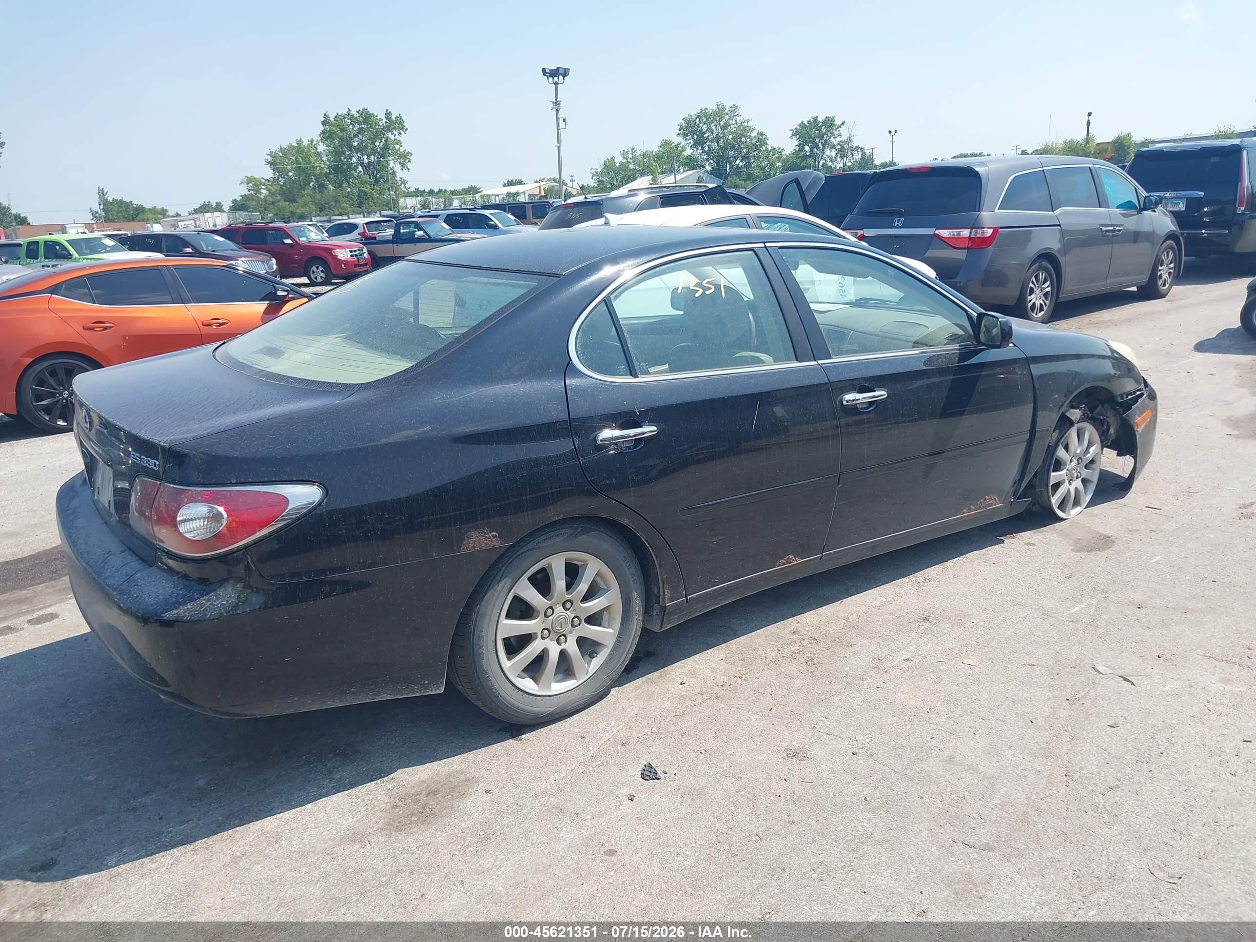 2004 Lexus Es 330   Black vin: JTHBA30G345042707