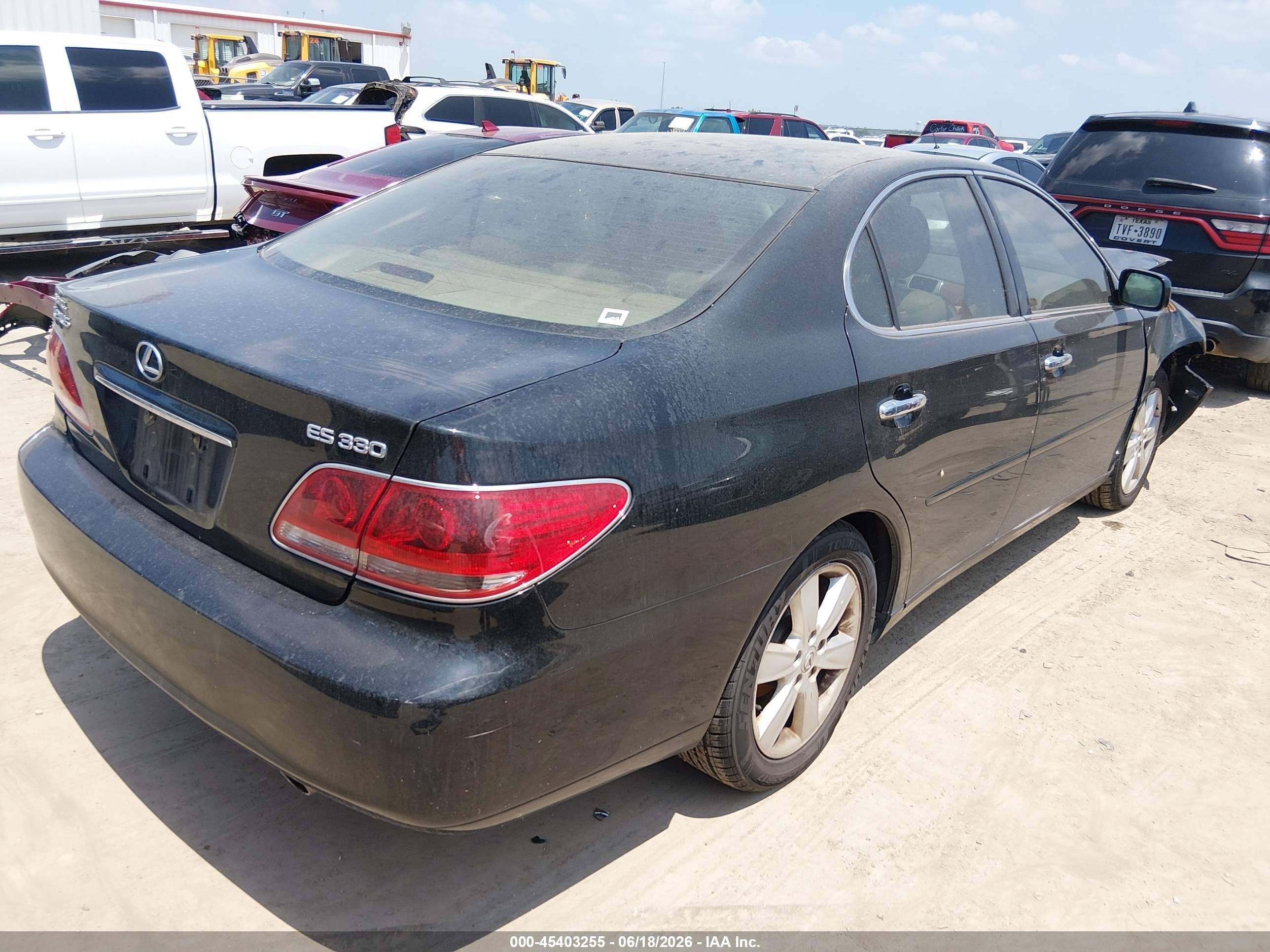 2006 Lexus Es 330 Black vin: JTHBA30G365167905