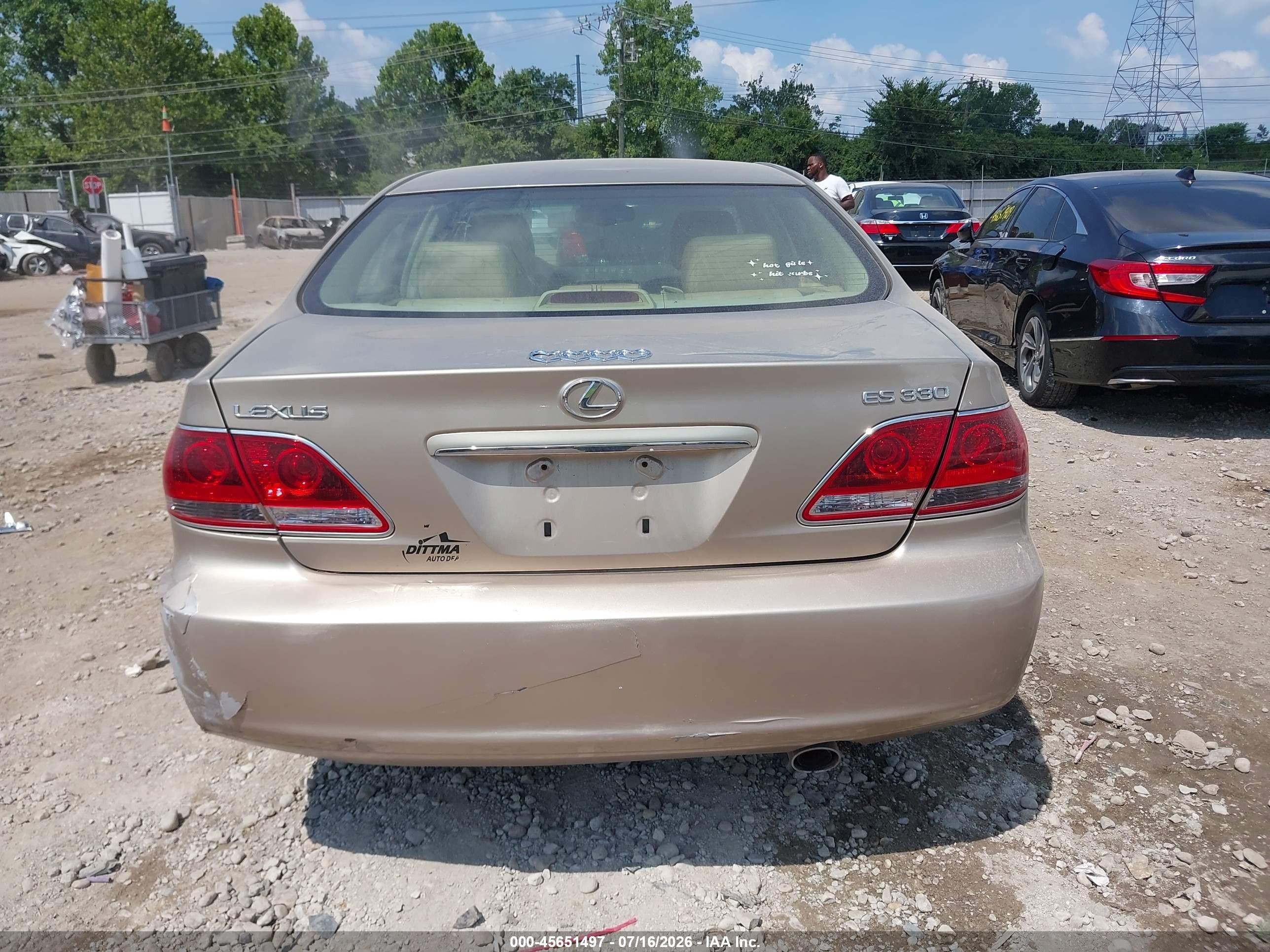 2006 Lexus Es 330   Tan vin: JTHBA30G365168536