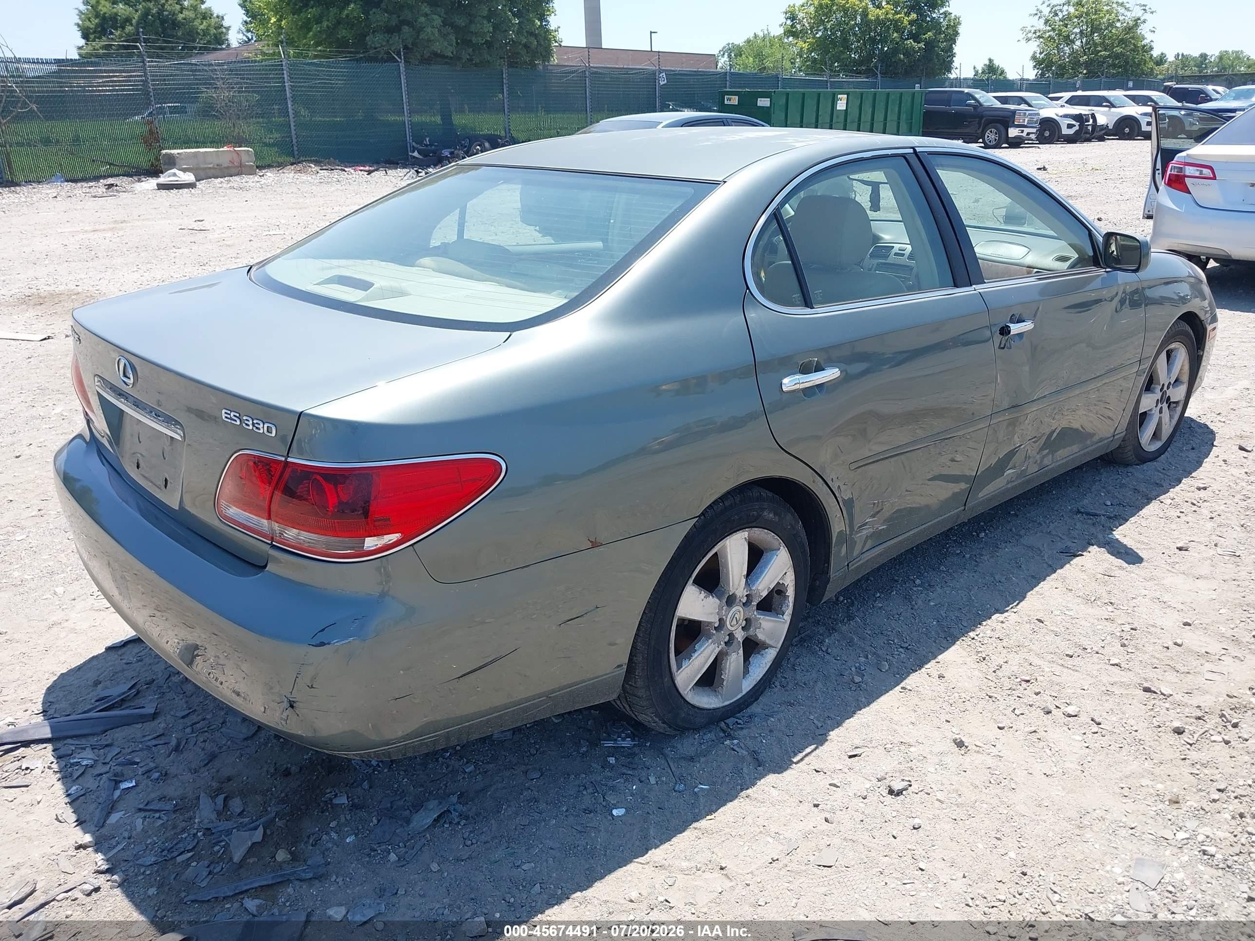 2005 Lexus Es 330 Green vin: JTHBA30G455065625