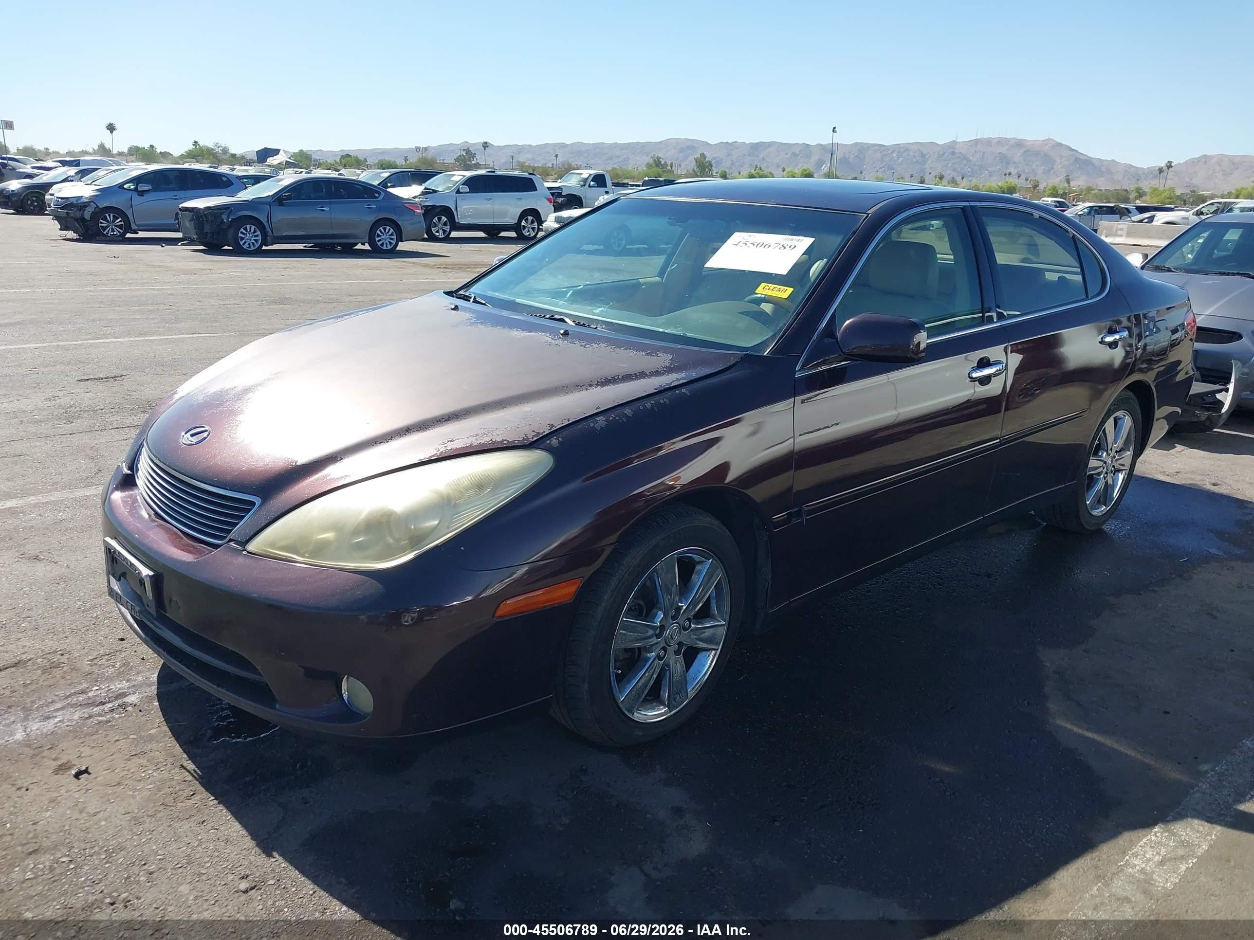 2005 Lexus Es 330 Maroon vin: JTHBA30G455076642