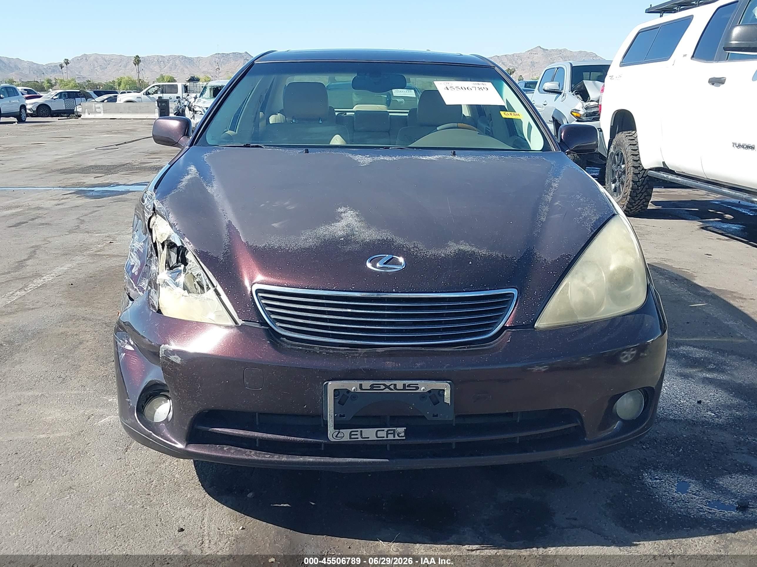 2005 Lexus Es 330 Maroon vin: JTHBA30G455076642