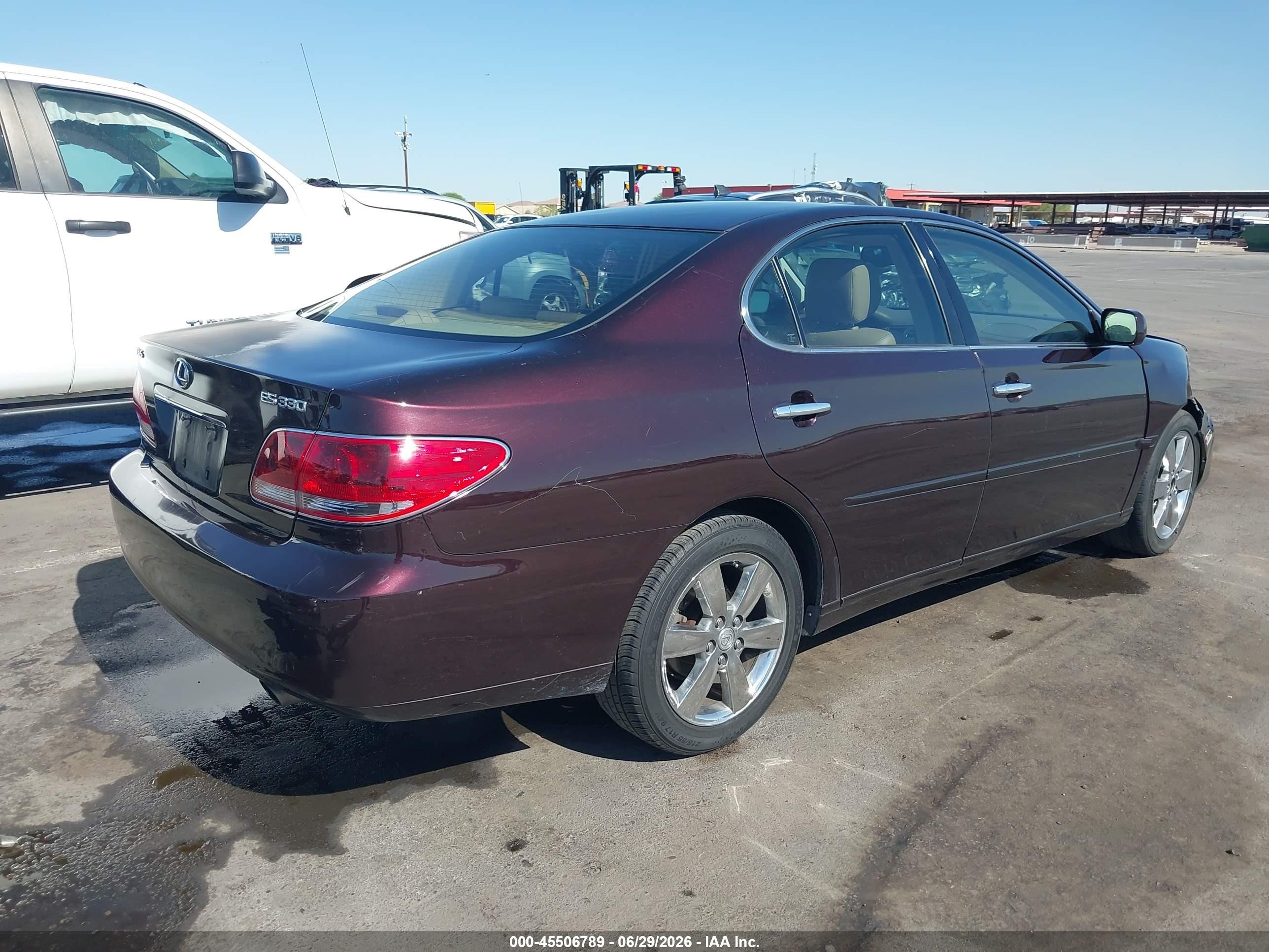 2005 Lexus Es 330 Maroon vin: JTHBA30G455076642