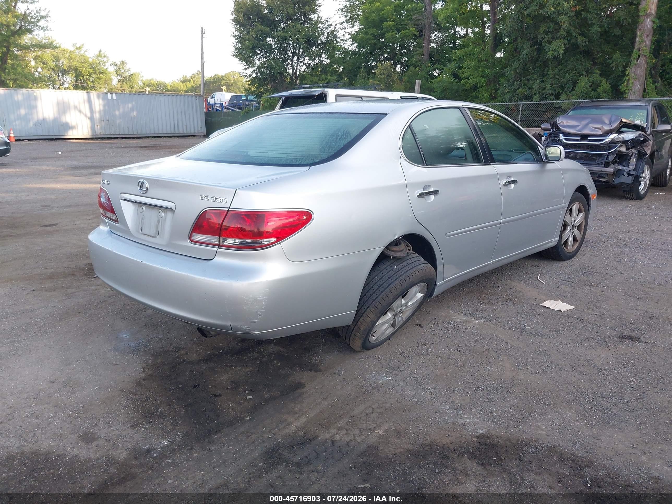 2005 Lexus Es 330 Silver vin: JTHBA30G455137472