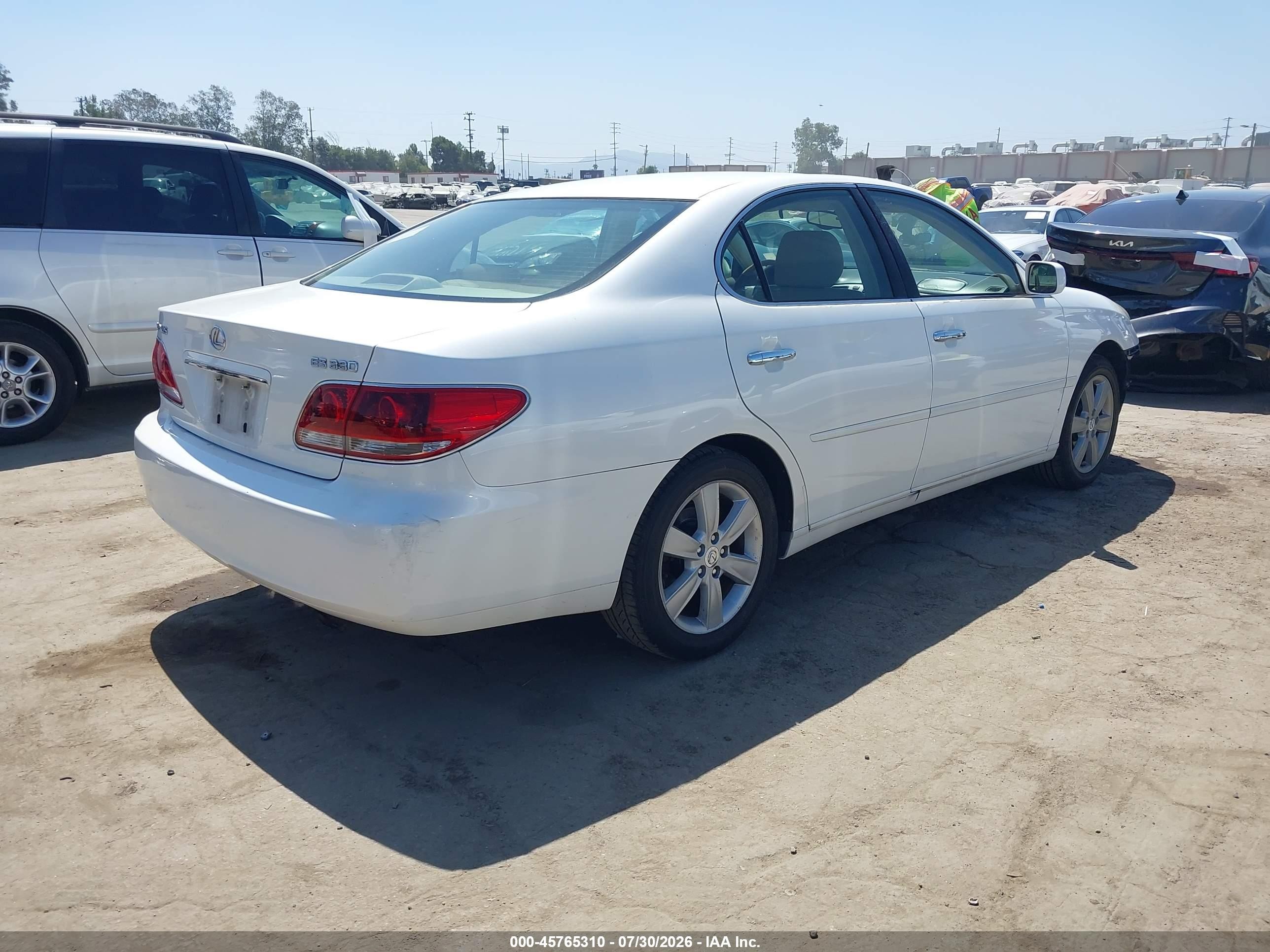2006 Lexus Es 330   White vin: JTHBA30G465150028