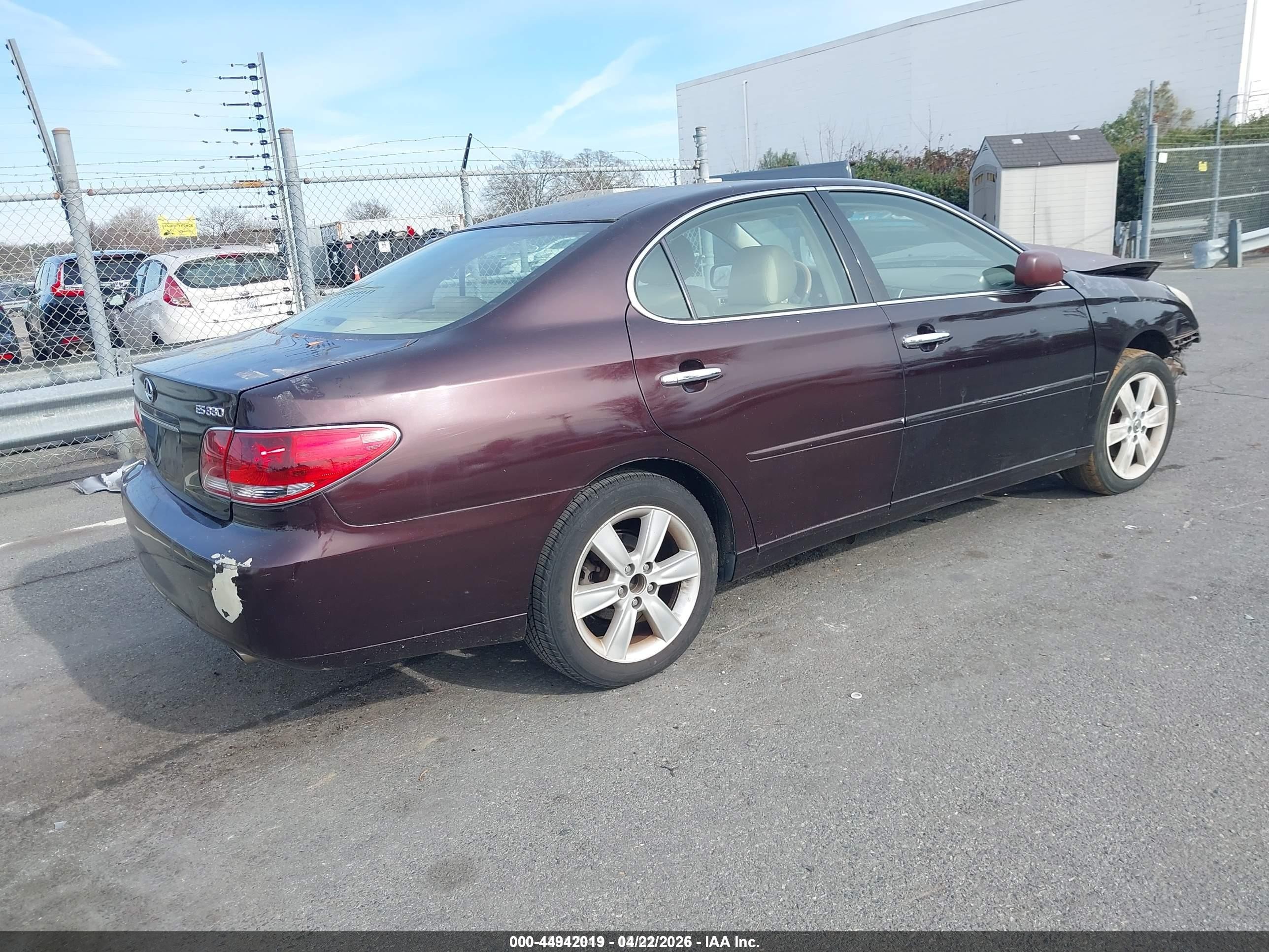 2006 Lexus Es 330   Бордовый vin: JTHBA30G465159554