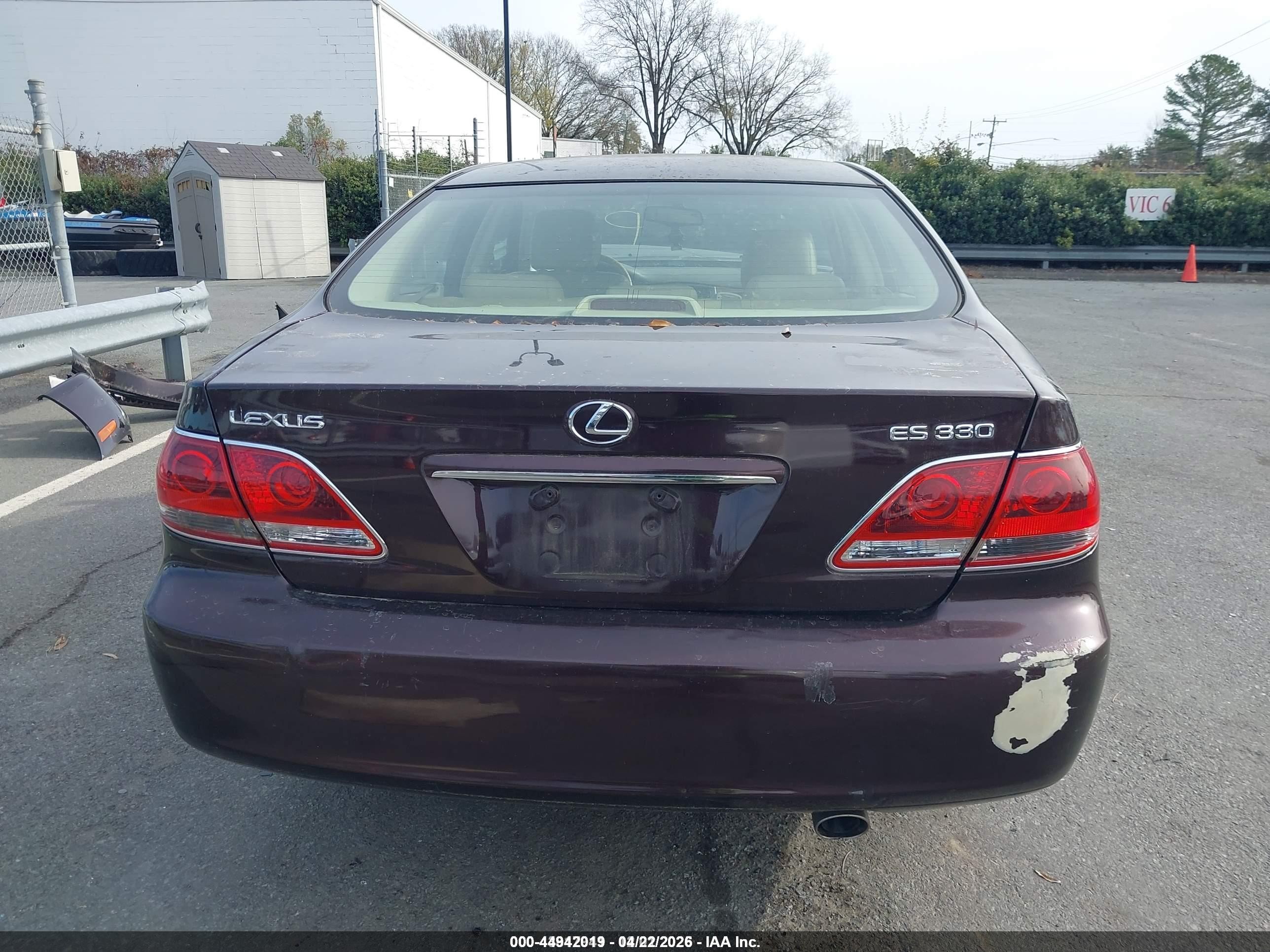 2006 Lexus Es 330   Бордовый vin: JTHBA30G465159554