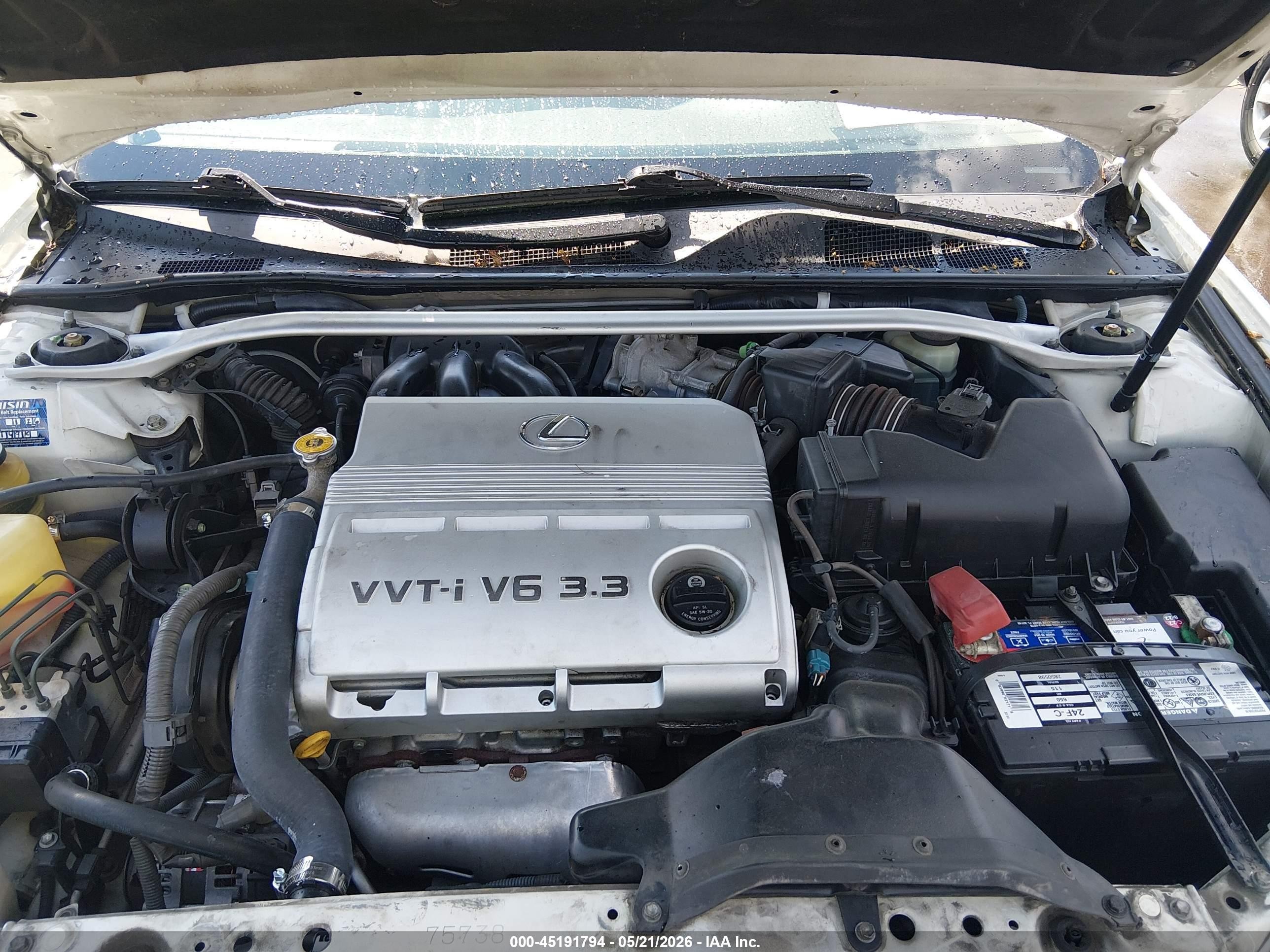 2004 Lexus Es 330 White vin: JTHBA30G640020438