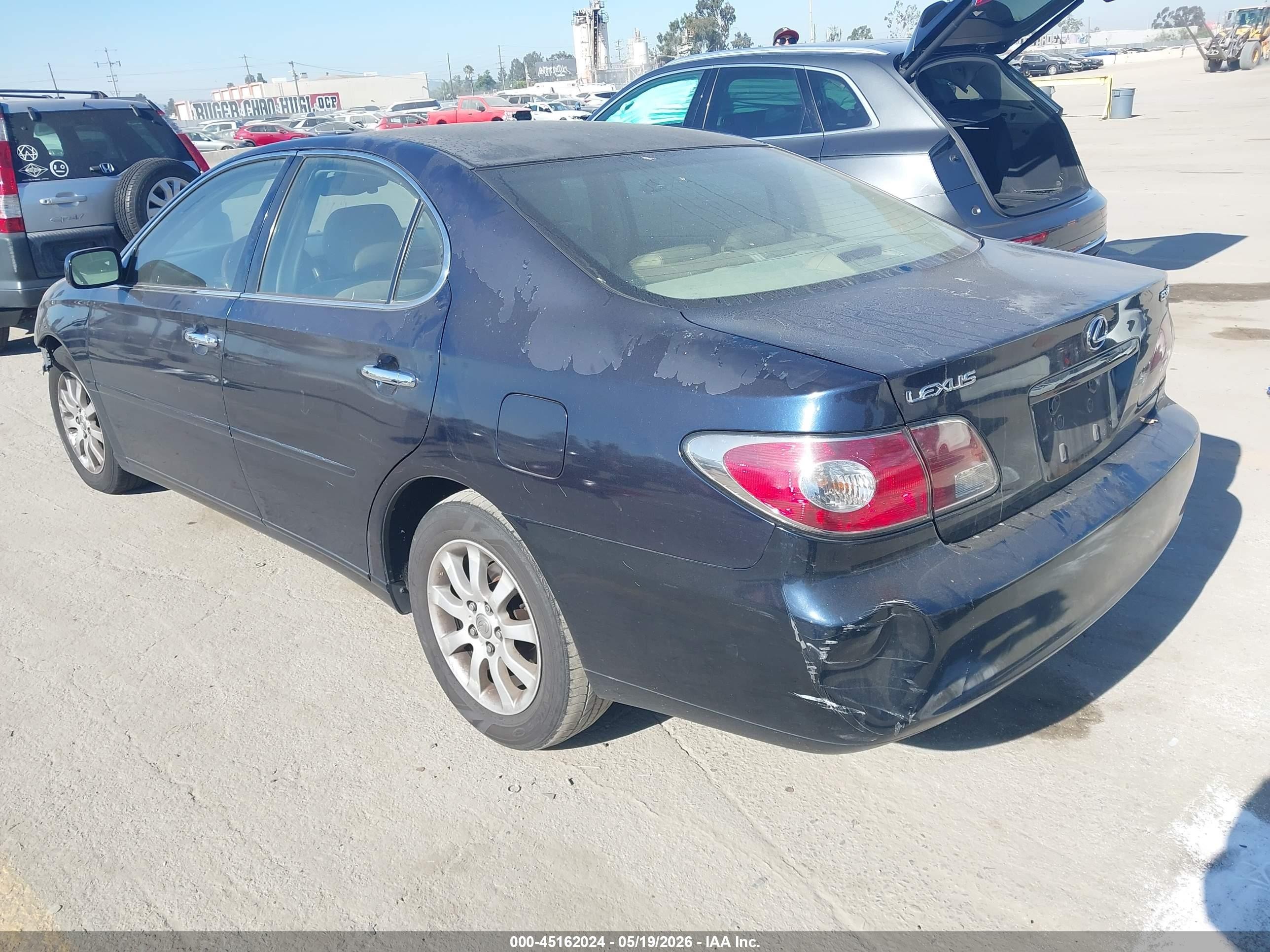 2004 Lexus Es 330 Dark Blue vin: JTHBA30G740008573