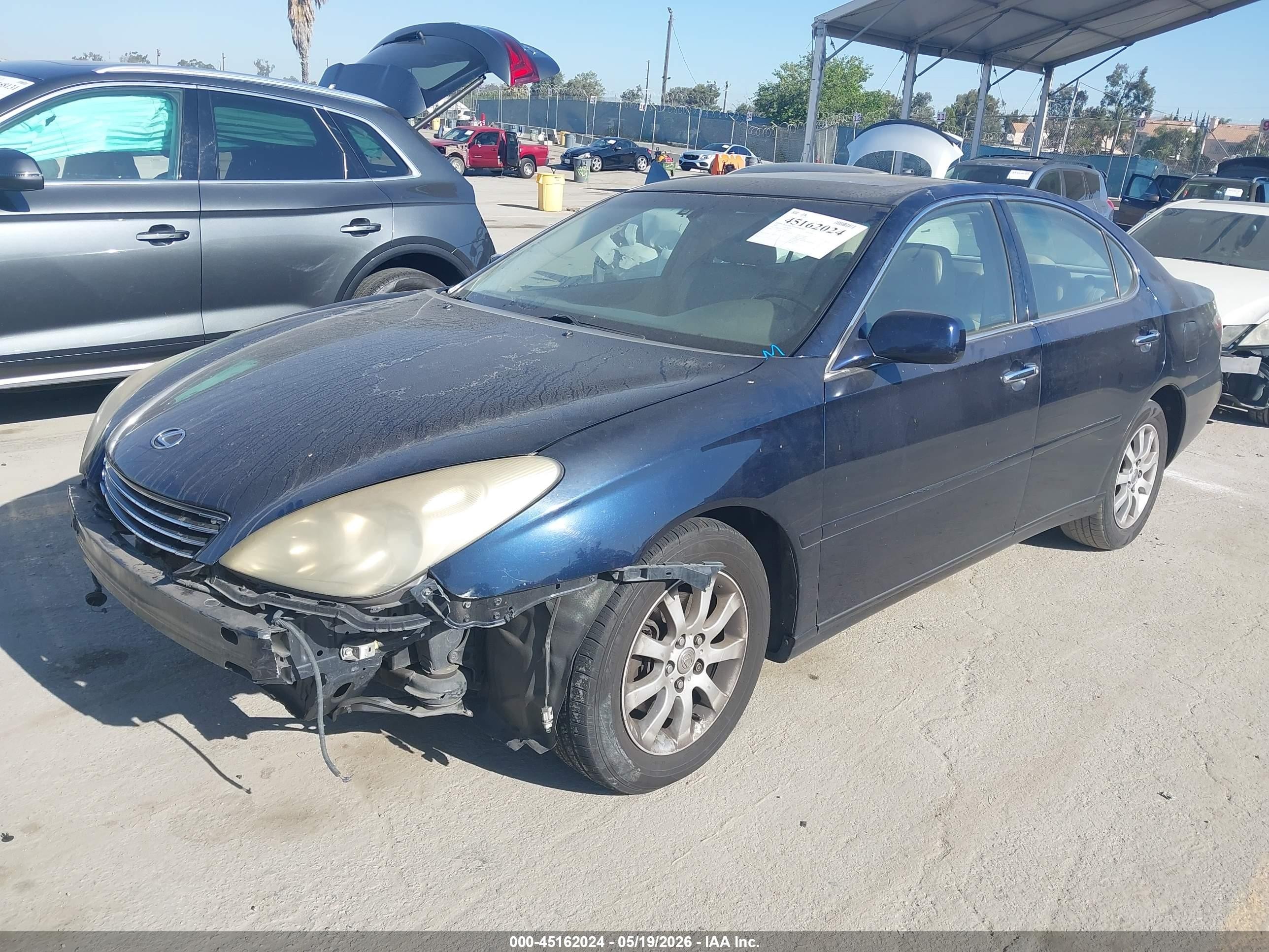 2004 Lexus Es 330 Dark Blue vin: JTHBA30G740008573