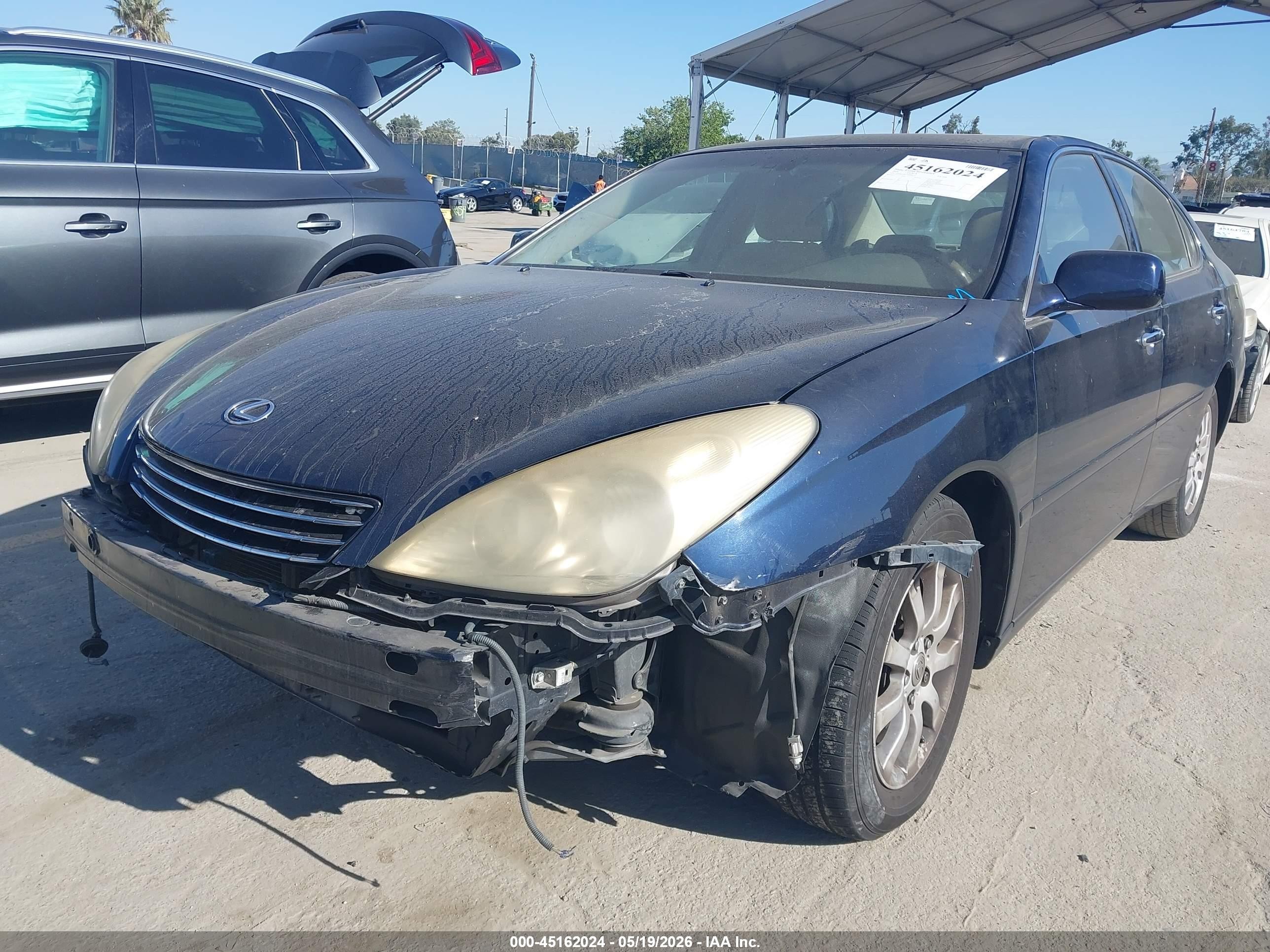 2004 Lexus Es 330 Dark Blue vin: JTHBA30G740008573