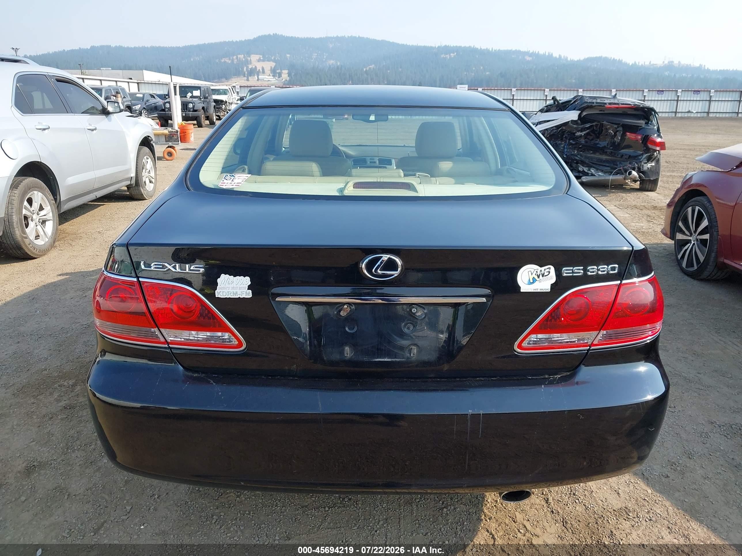 2005 Lexus Es 330 Black vin: JTHBA30G755120357