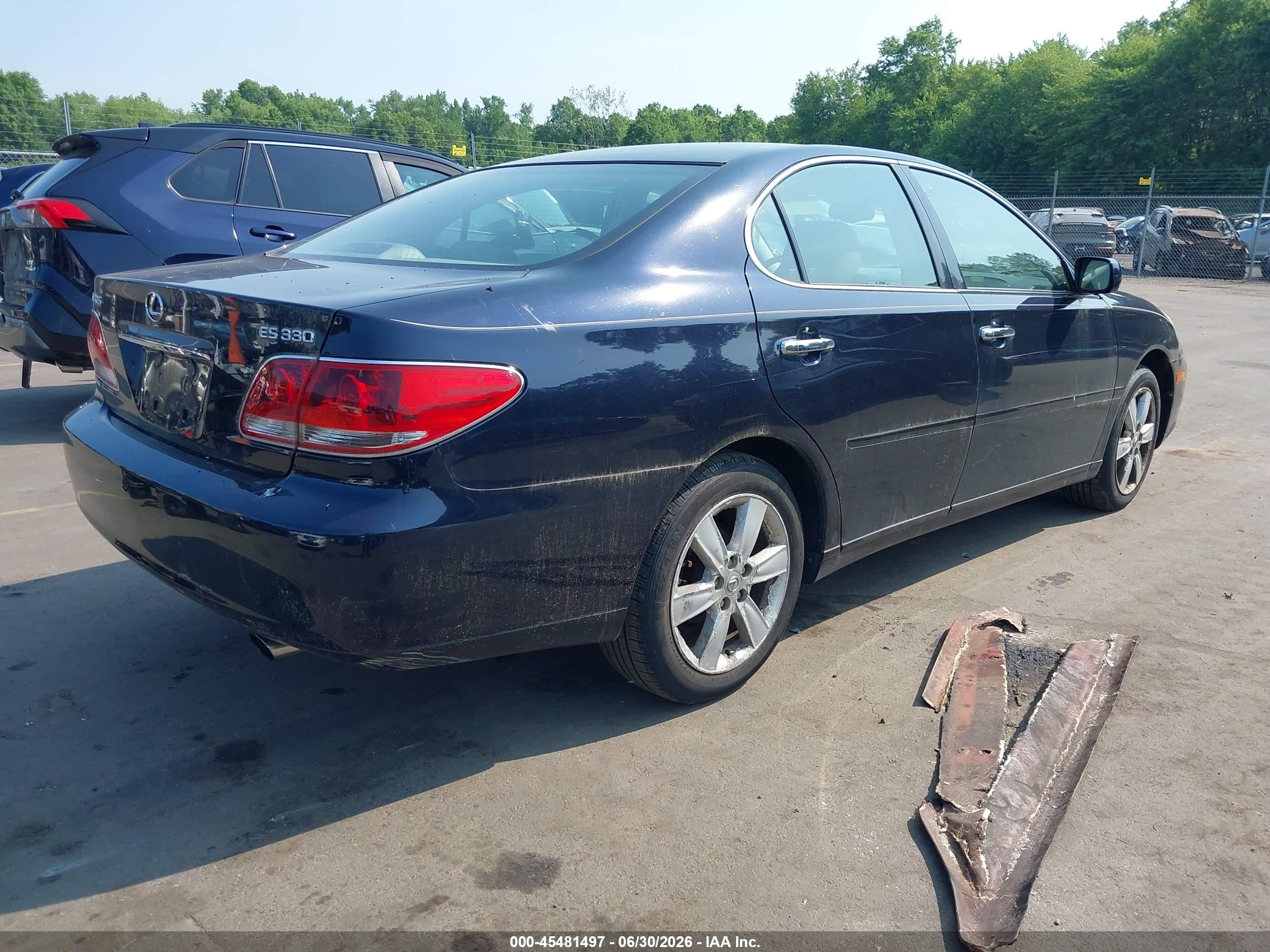 2005 Lexus Es 330   Blue vin: JTHBA30G755122223