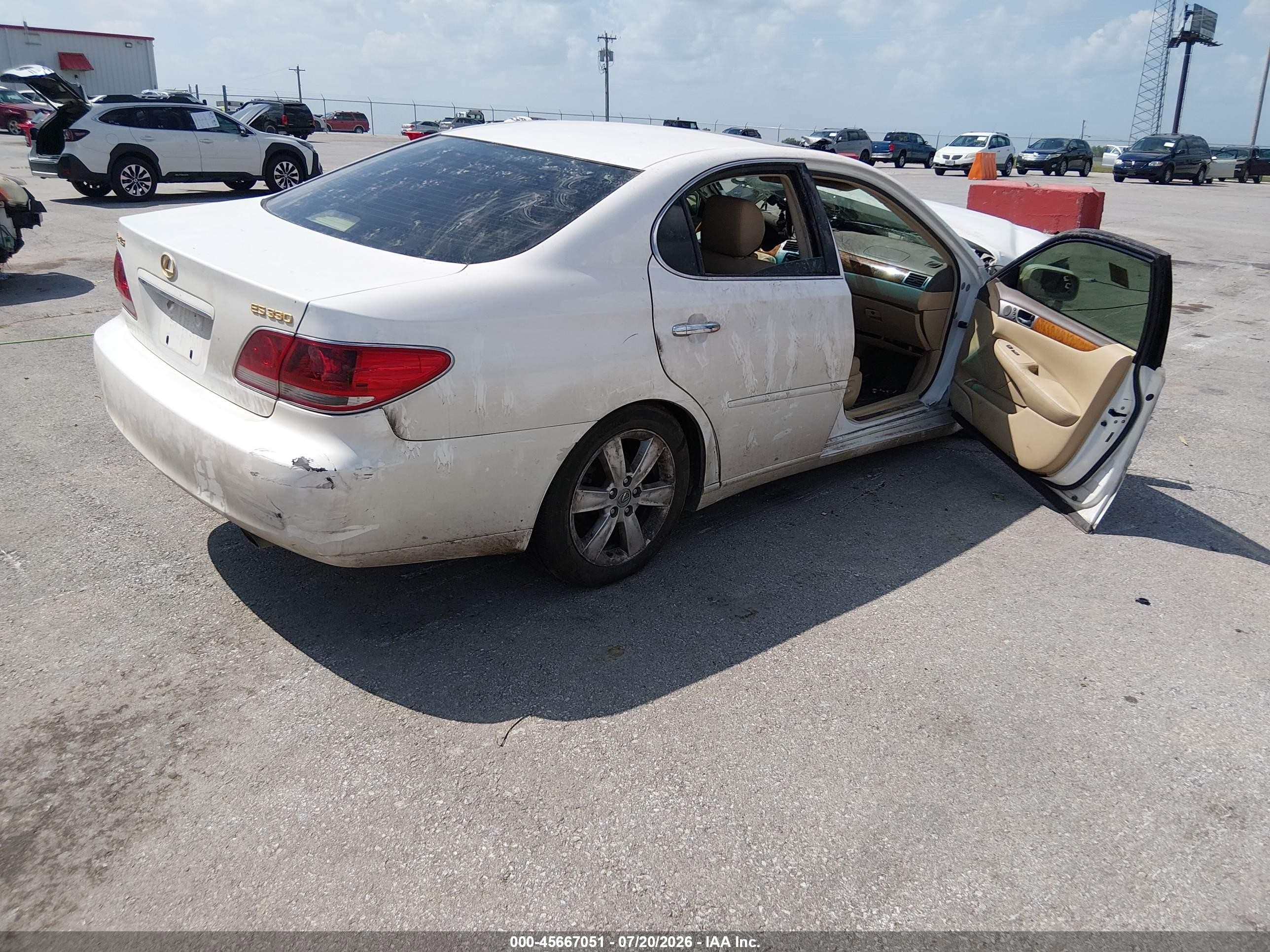 2006 Lexus Es 330   Белый vin: JTHBA30G765155353