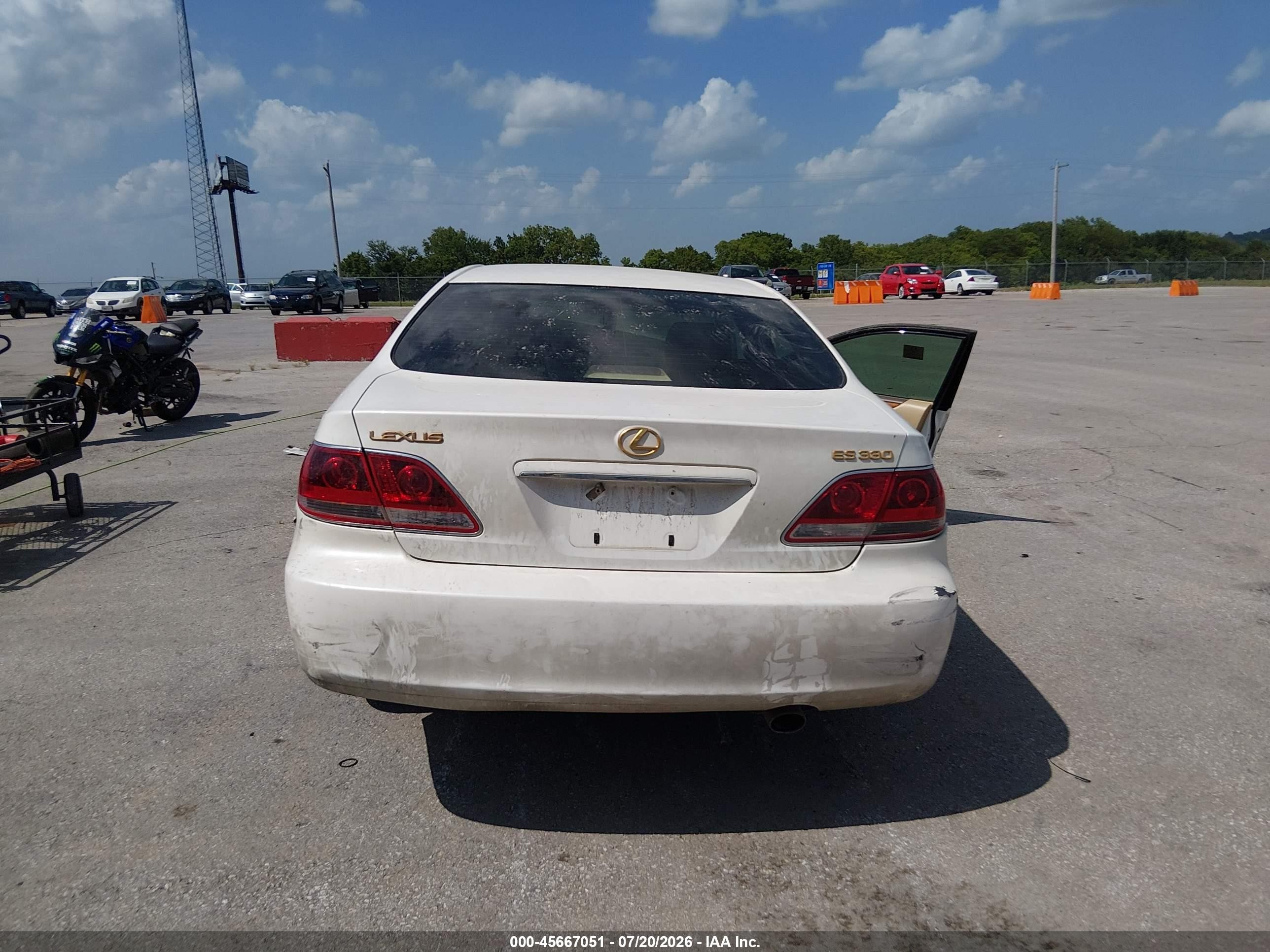 2006 Lexus Es 330   Белый vin: JTHBA30G765155353